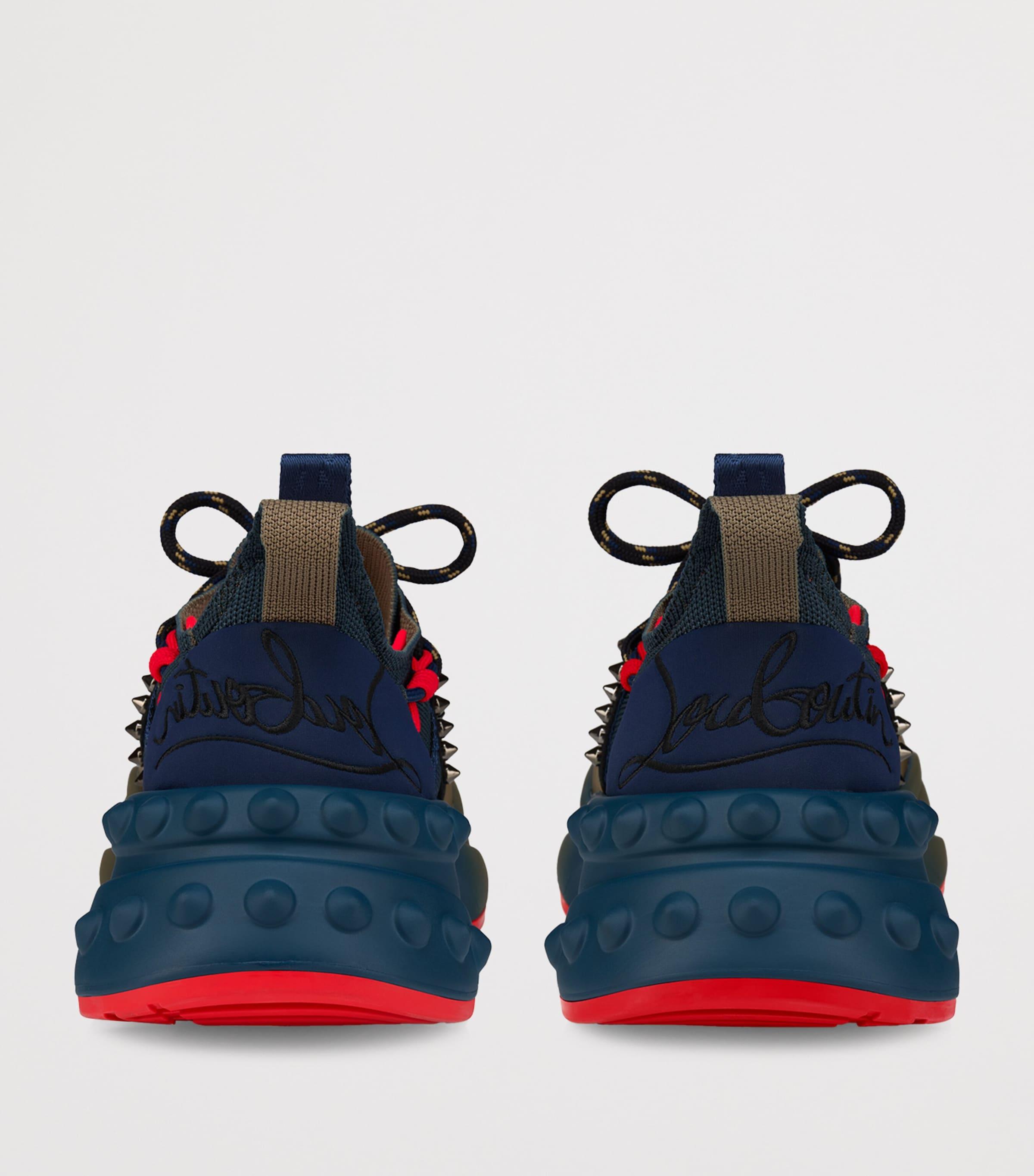 Christian Louboutin Trailnrun Flat Calf-Leather Trainers in Blue 