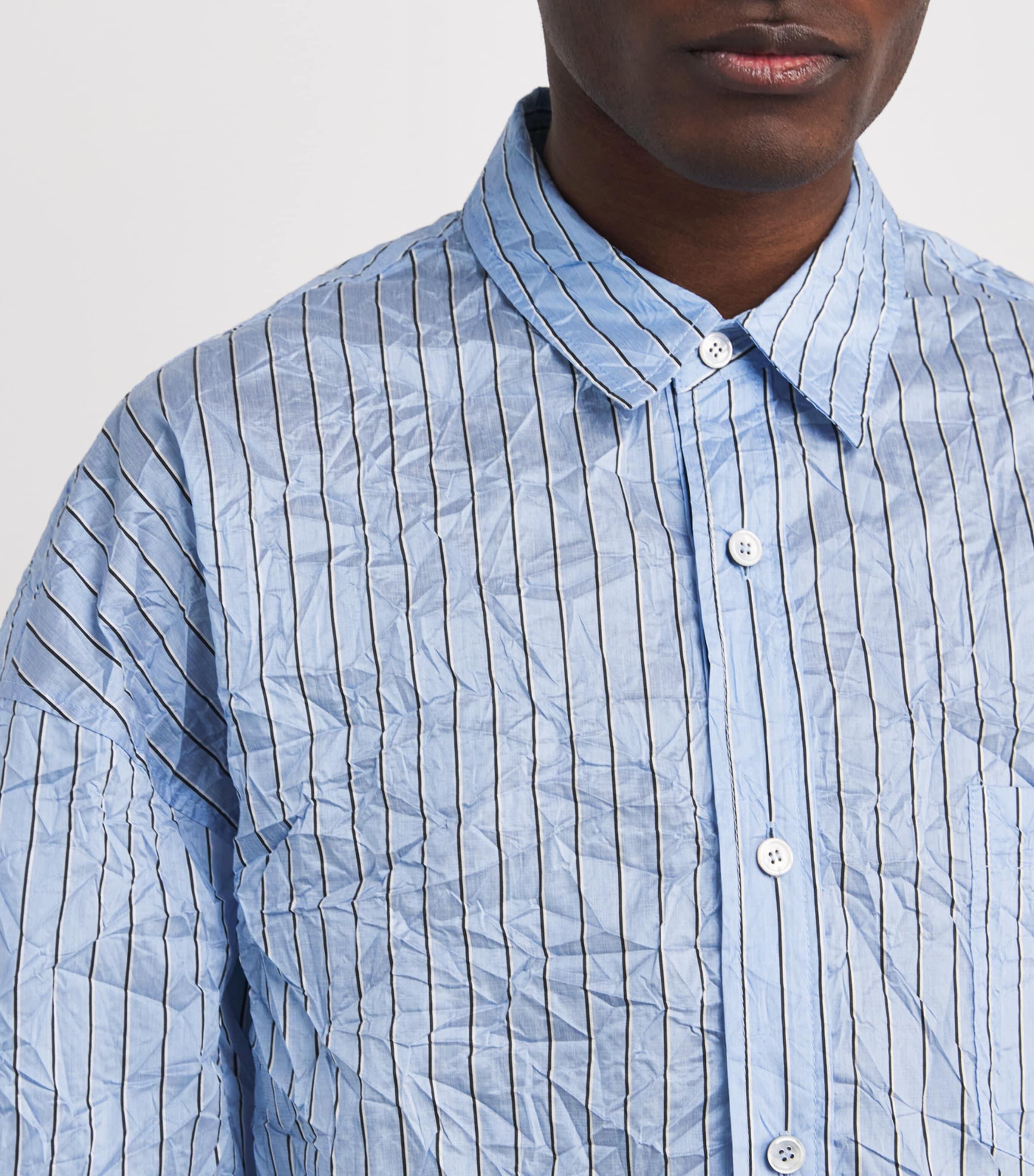 【Juun.J X Mapplethorpe】SS21 Striped T-shirt Juun.J Stripe Crinkle Shirt in Blue for Men | Lyst