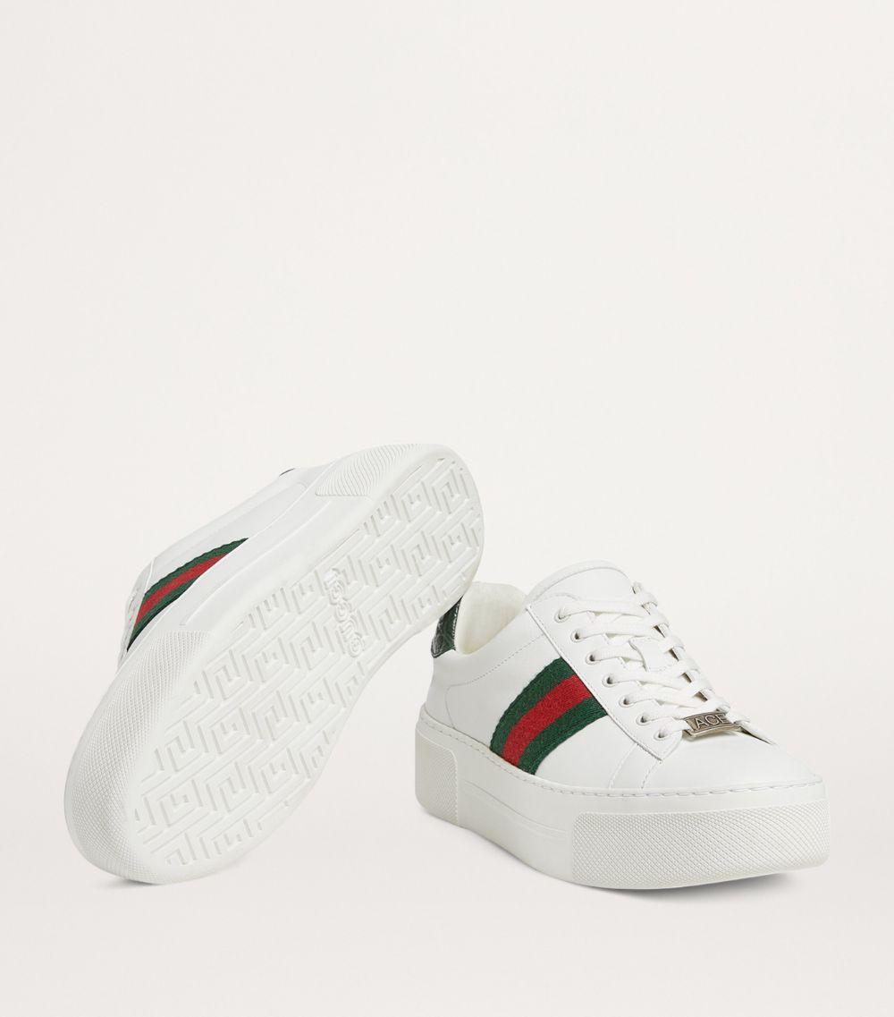 Gucci Leather Ace Sneakers in White Lyst UK