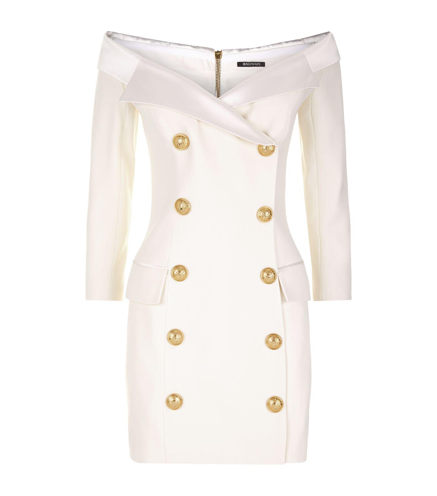 White off the shoulder blazer Clearance