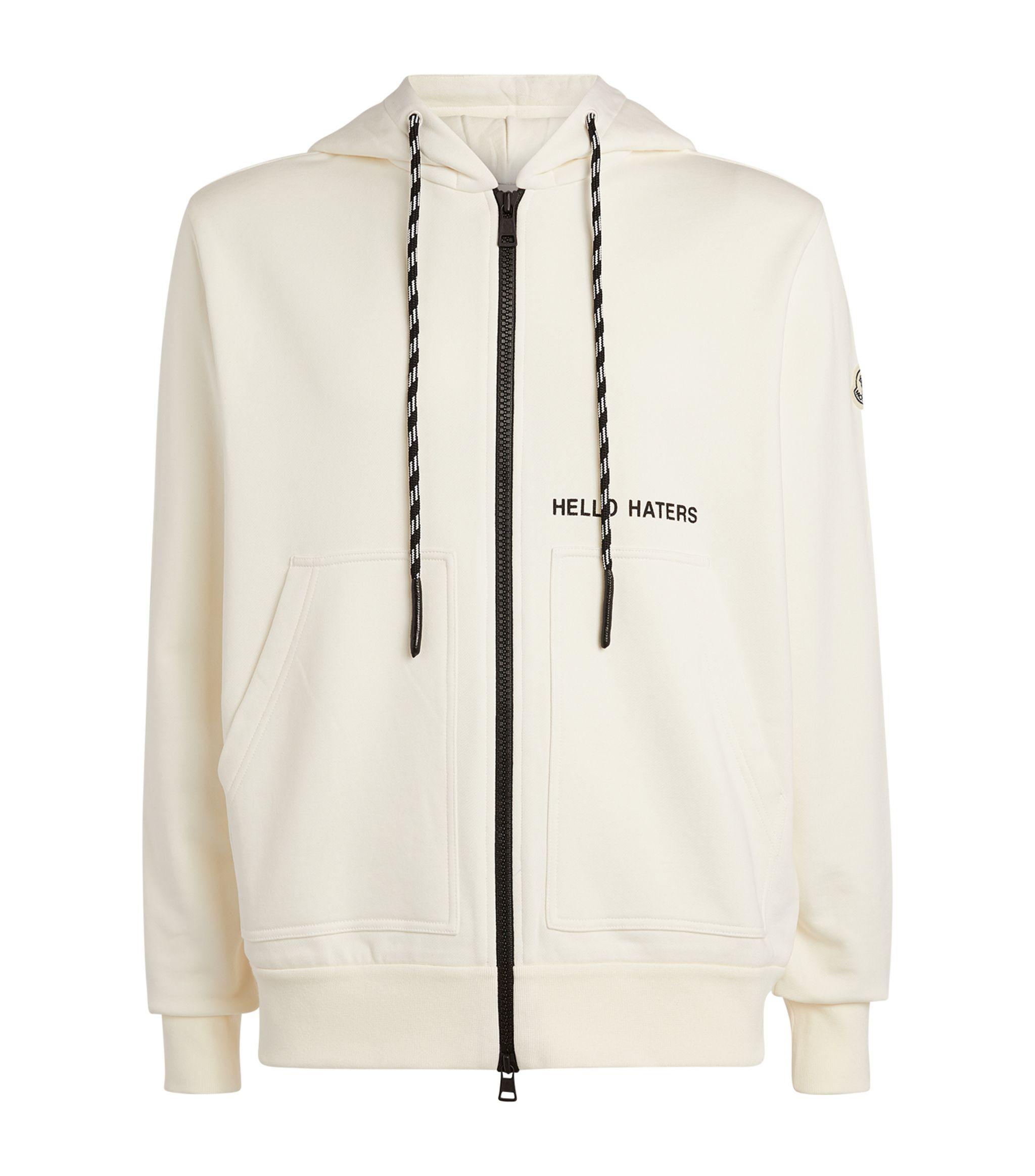 Moncler Cotton Felix The Cat Zip-up Hoodie in White for Men | Lyst
