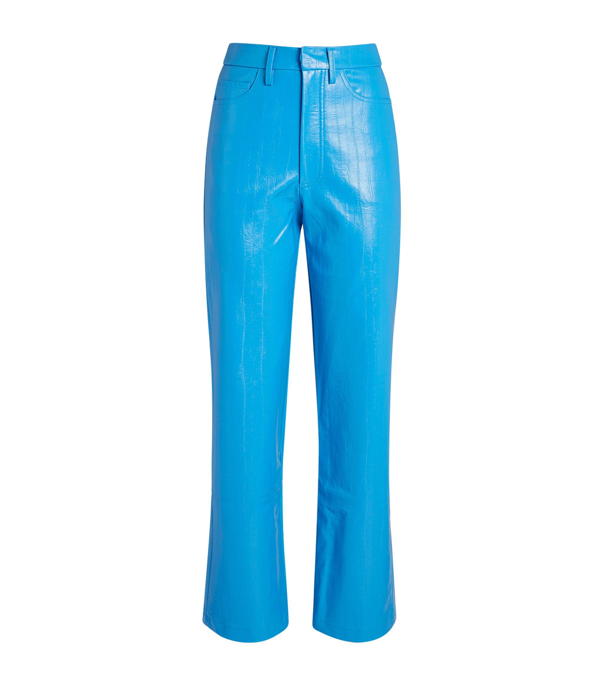 ROTATE BIRGER CHRISTENSEN Rotie Vegan Leather Trousers in Blue | Lyst