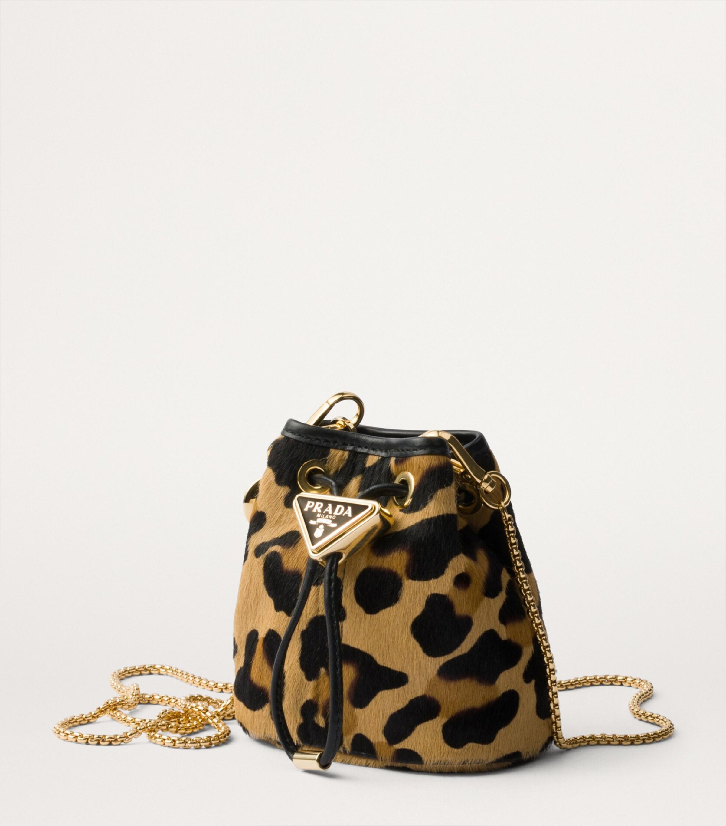 Prada Mini Leather Leopard Cross Body Pouch in Black Lyst UK