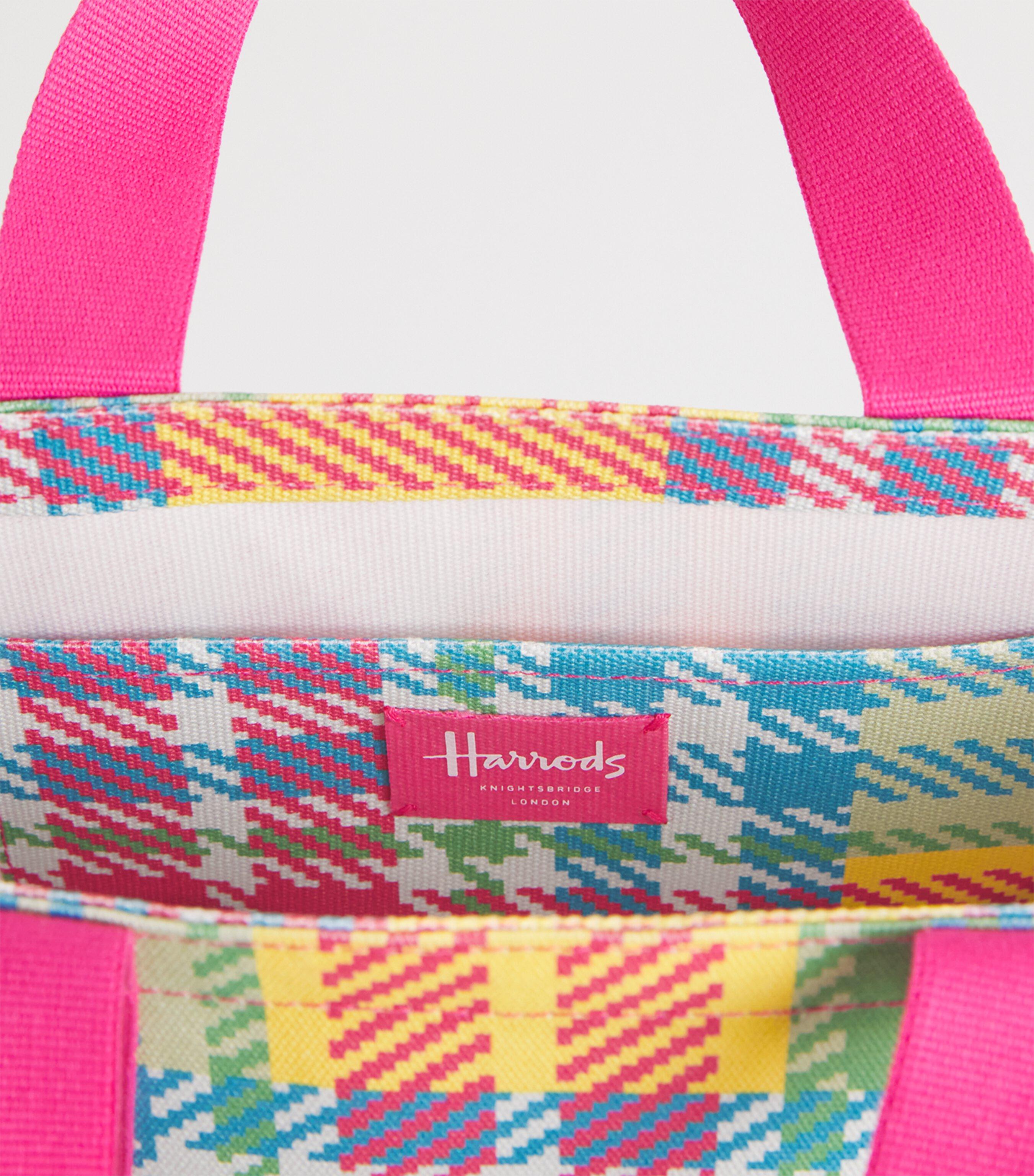 Harrods】キャンバス マドラスチェックロゴ トートバッグ ミニ ピンク 