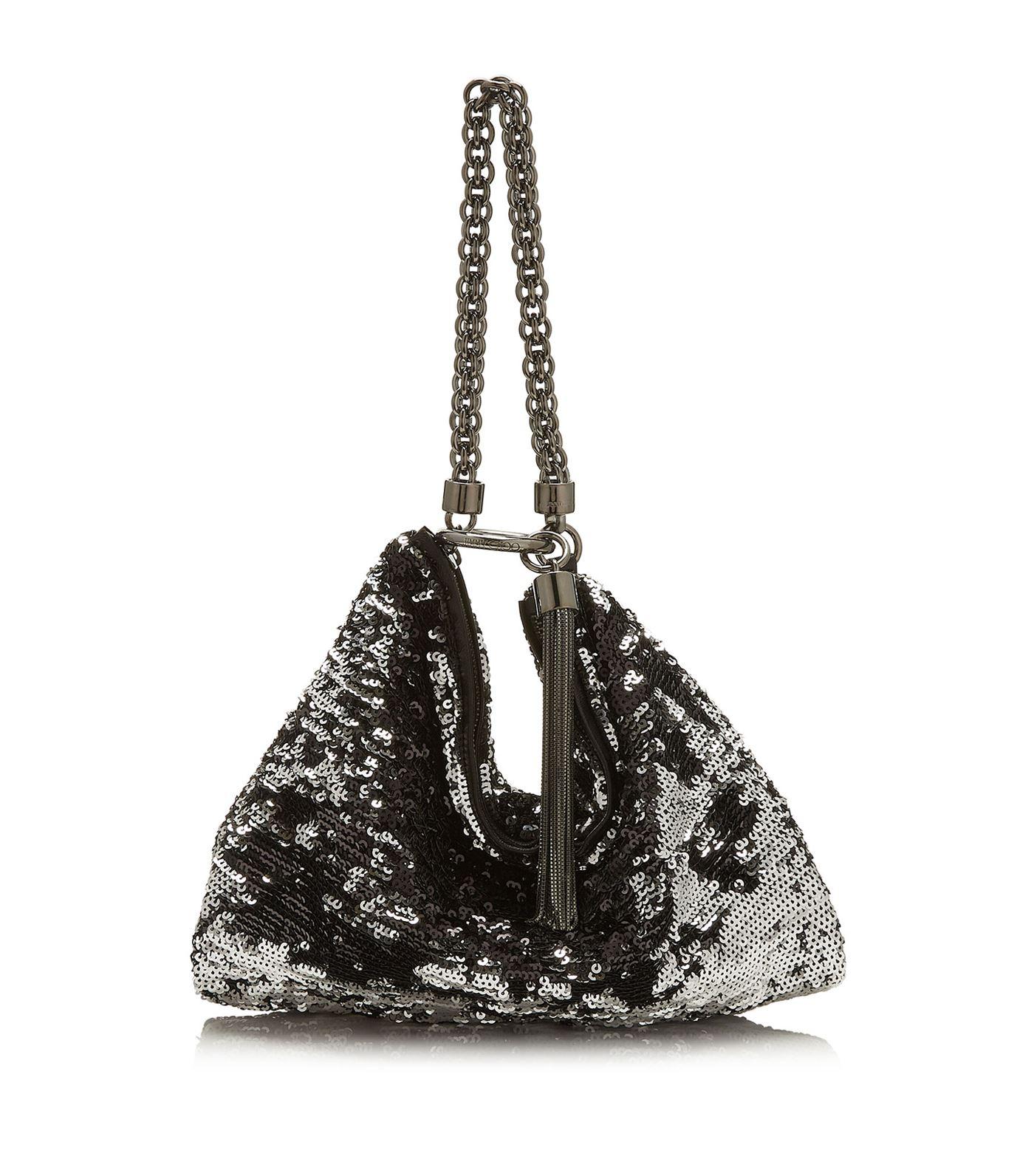 Jimmy Choo Medium Sequin Callie Clutch Bag in Black | Lyst