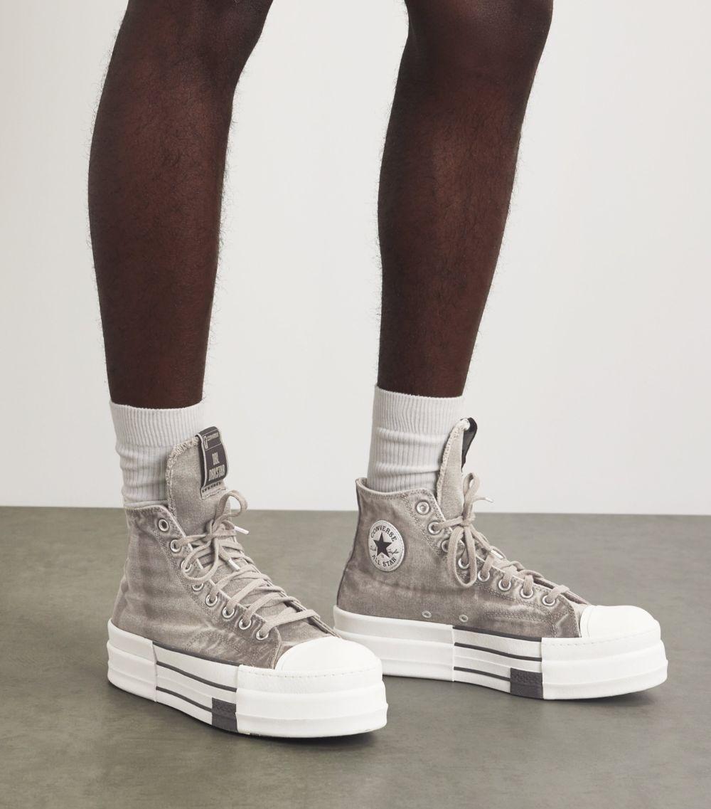 Rick Owens X Converse Canvas Dbl Drkstar Sneakers in Grey for Men