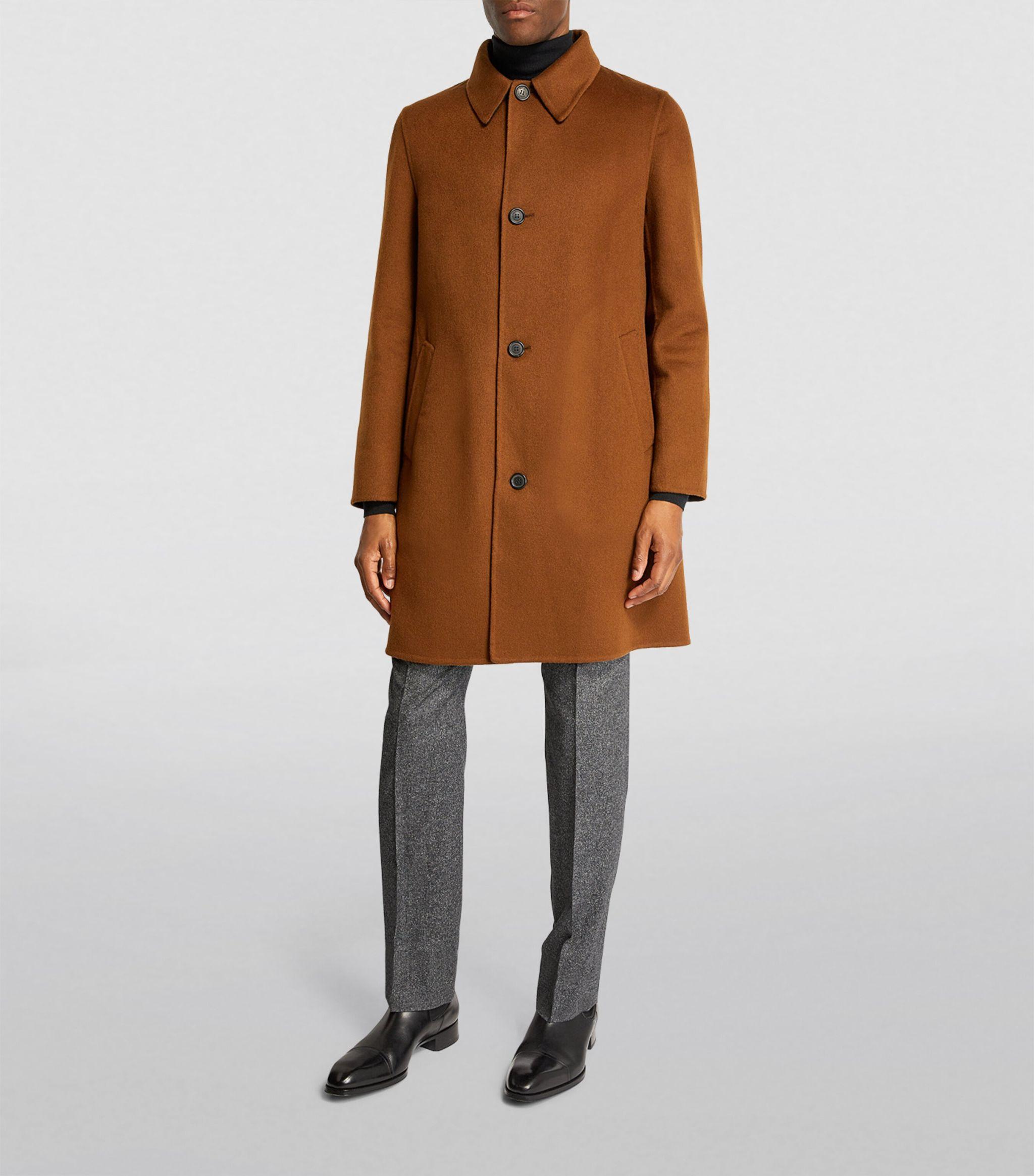 Dunhill Wool Car Coat in Brown for Men | Lyst
