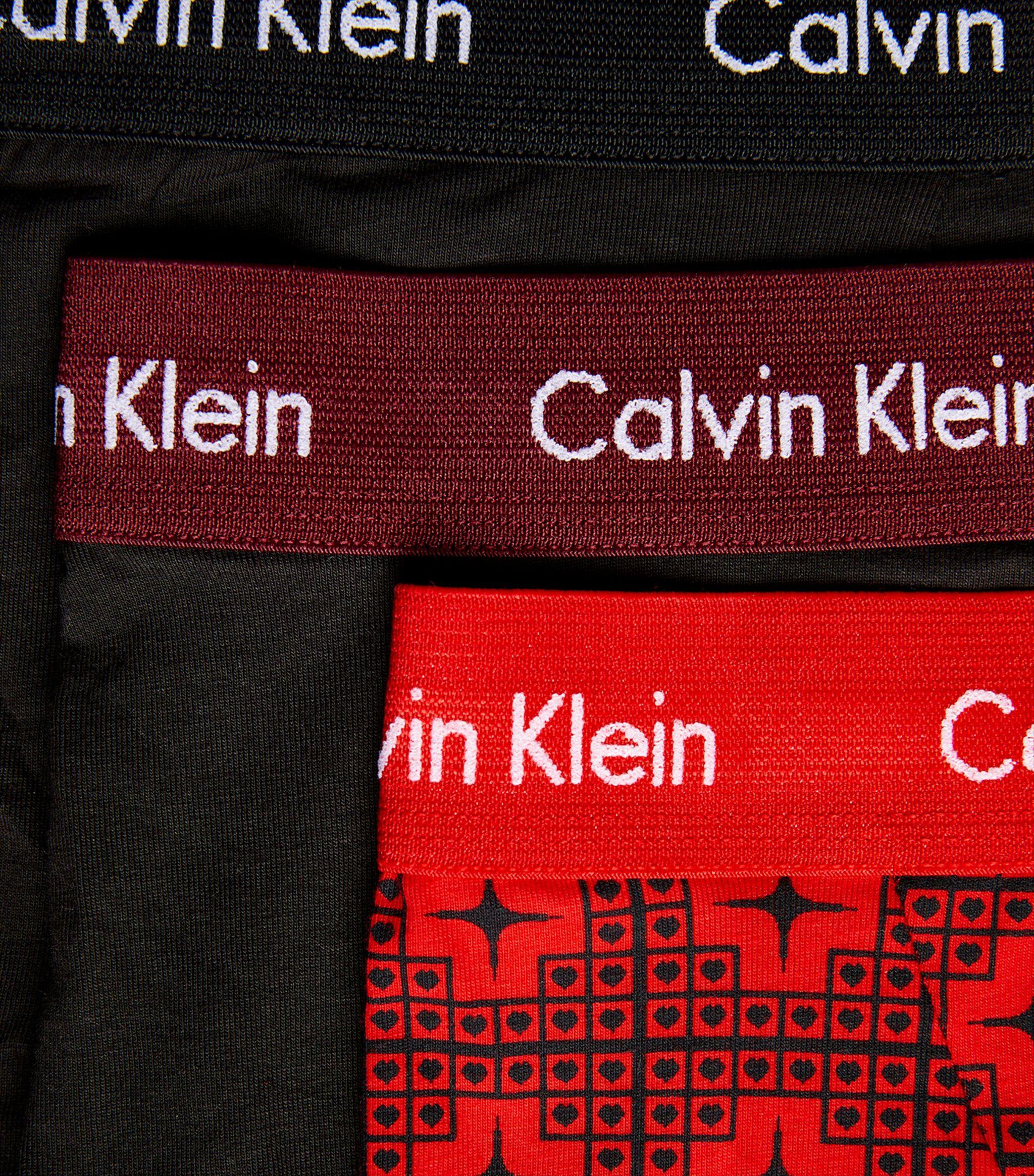 Calvin Klein Cotton Stretch Trunks (pack Of 3) in Red for Men