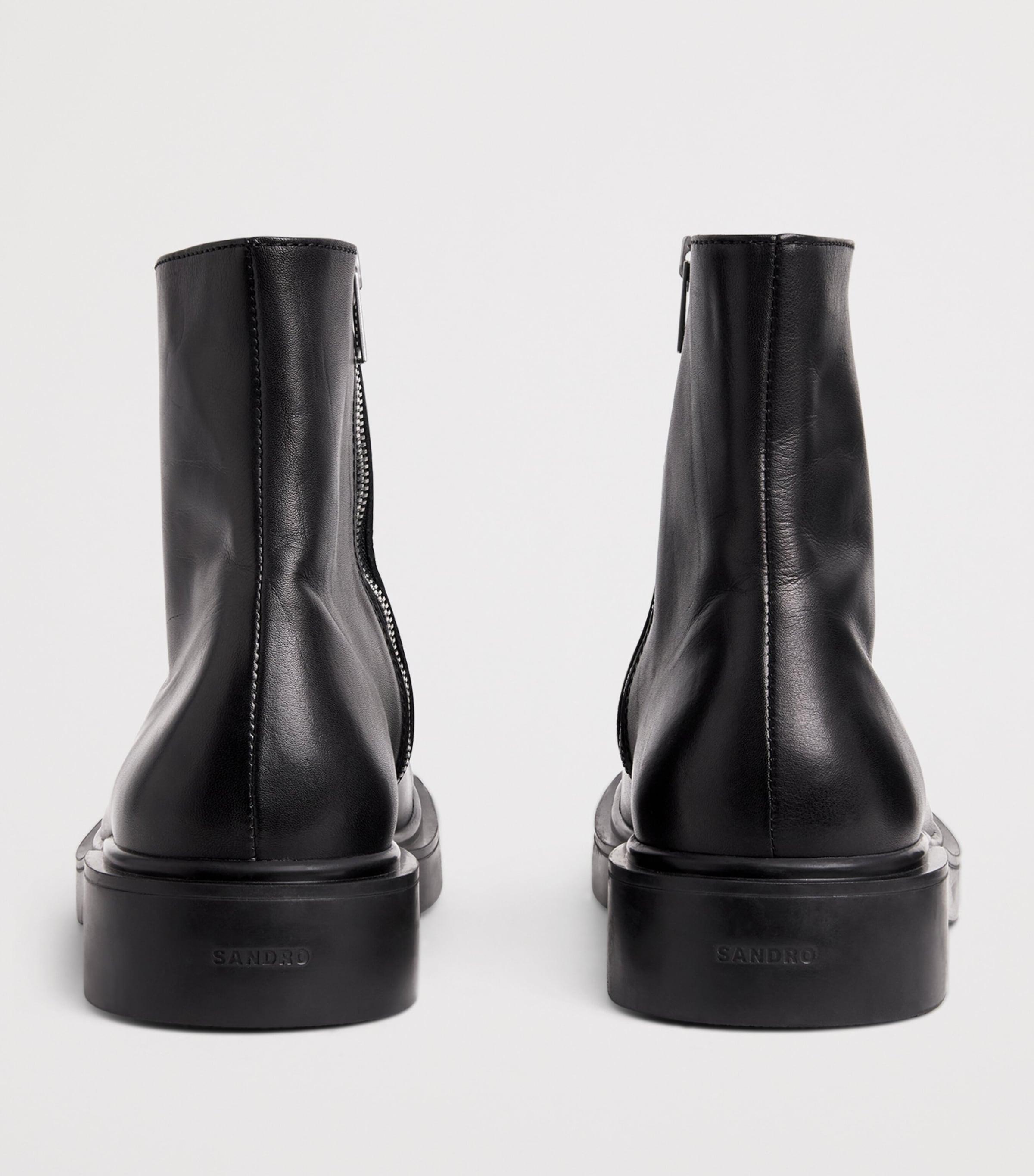 Sandro Zipper Boot Mens 42 Black Leather Ankle Boots FW25 $615 Sandro Leather Zipper Boots in Black for Men | Lyst main image 2
