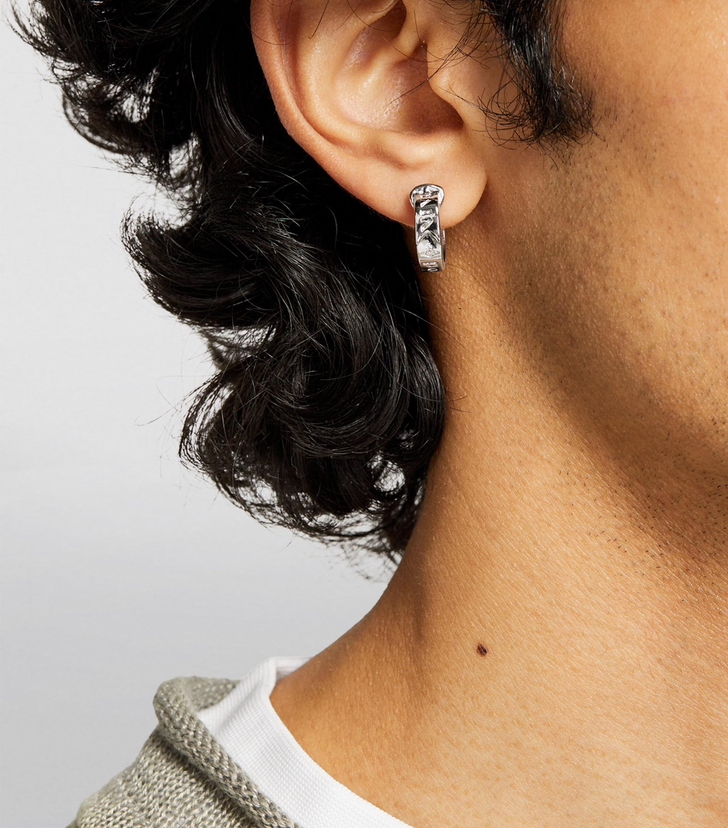 Vivienne Westwood Bobby Hoop Earrings in White for Men | Lyst