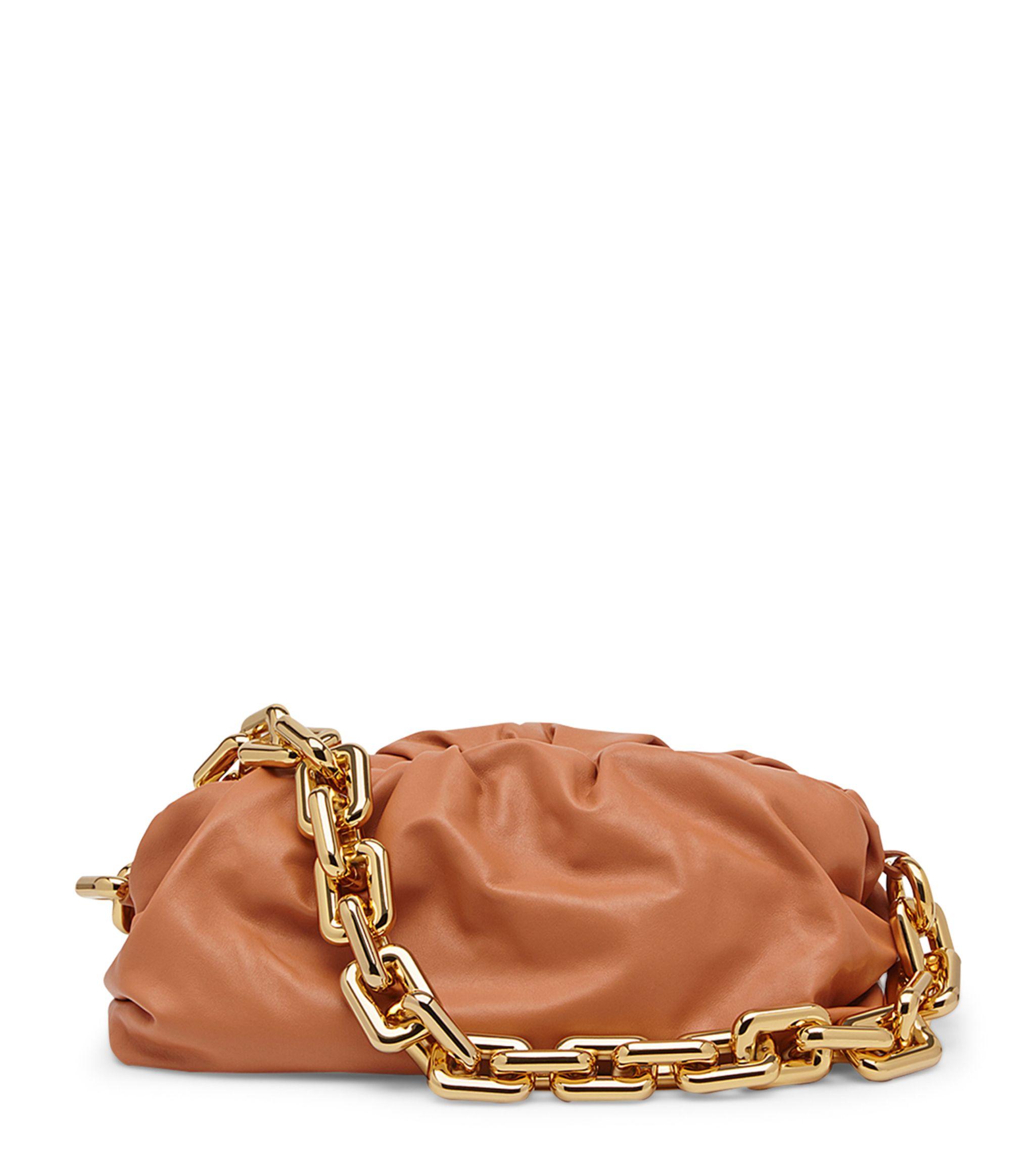 Bottega Leather The Chain Pouch Bag in Orange Lyst
