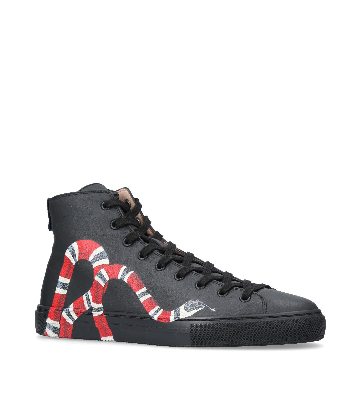 Gucci Leather Major Snake Hightops in Black for Men Lyst