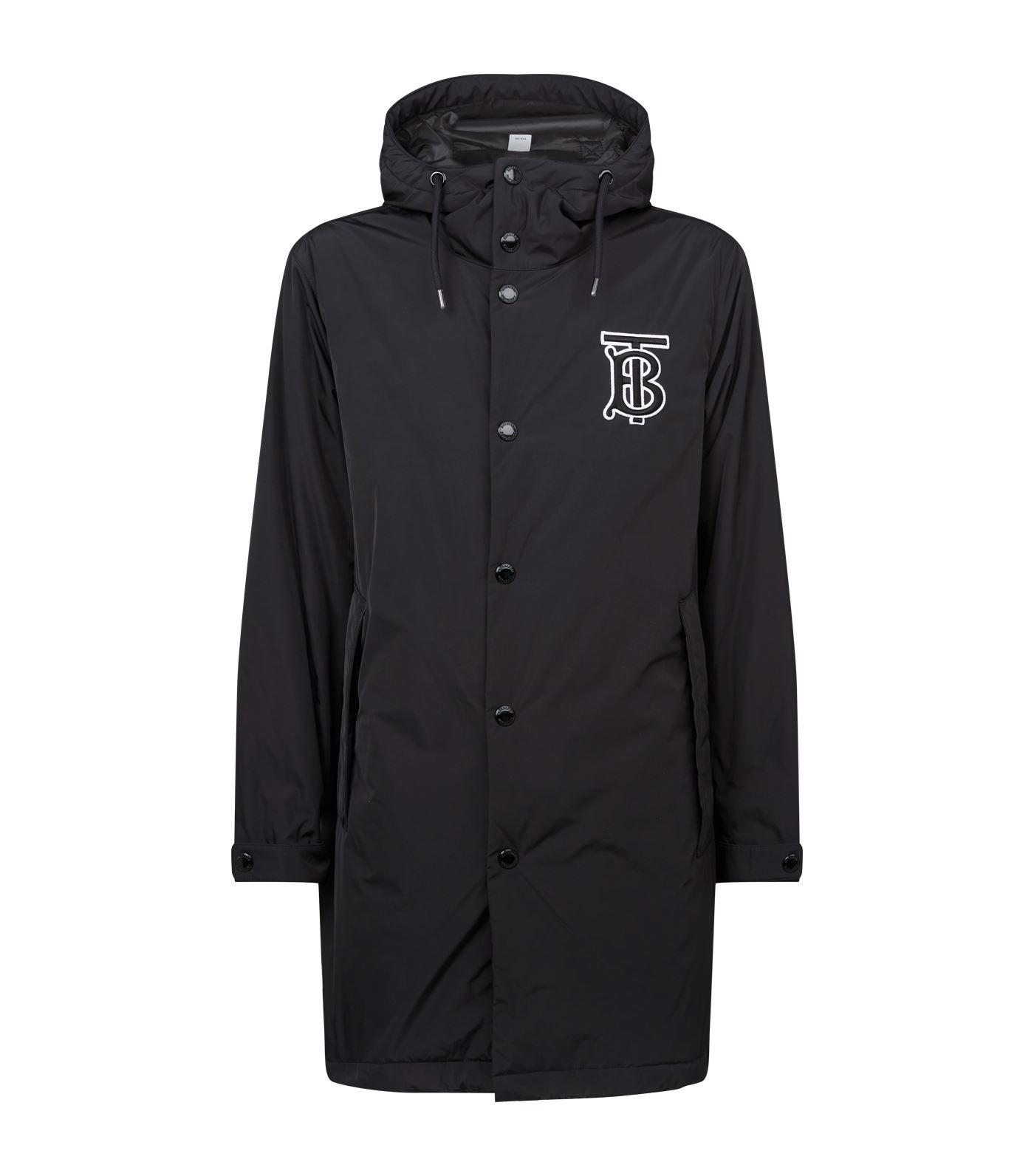 Burberry Tb Monogram Parka Jacket in Black for Men | Lyst