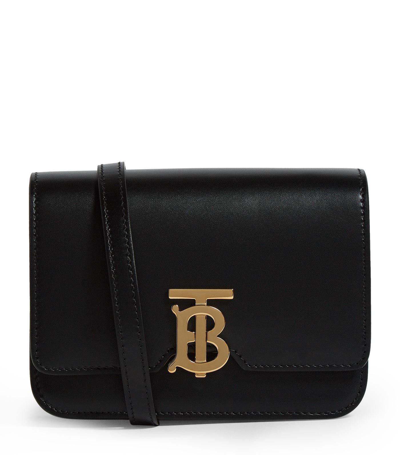 BURBERRY Black Mini Leather TB Bag