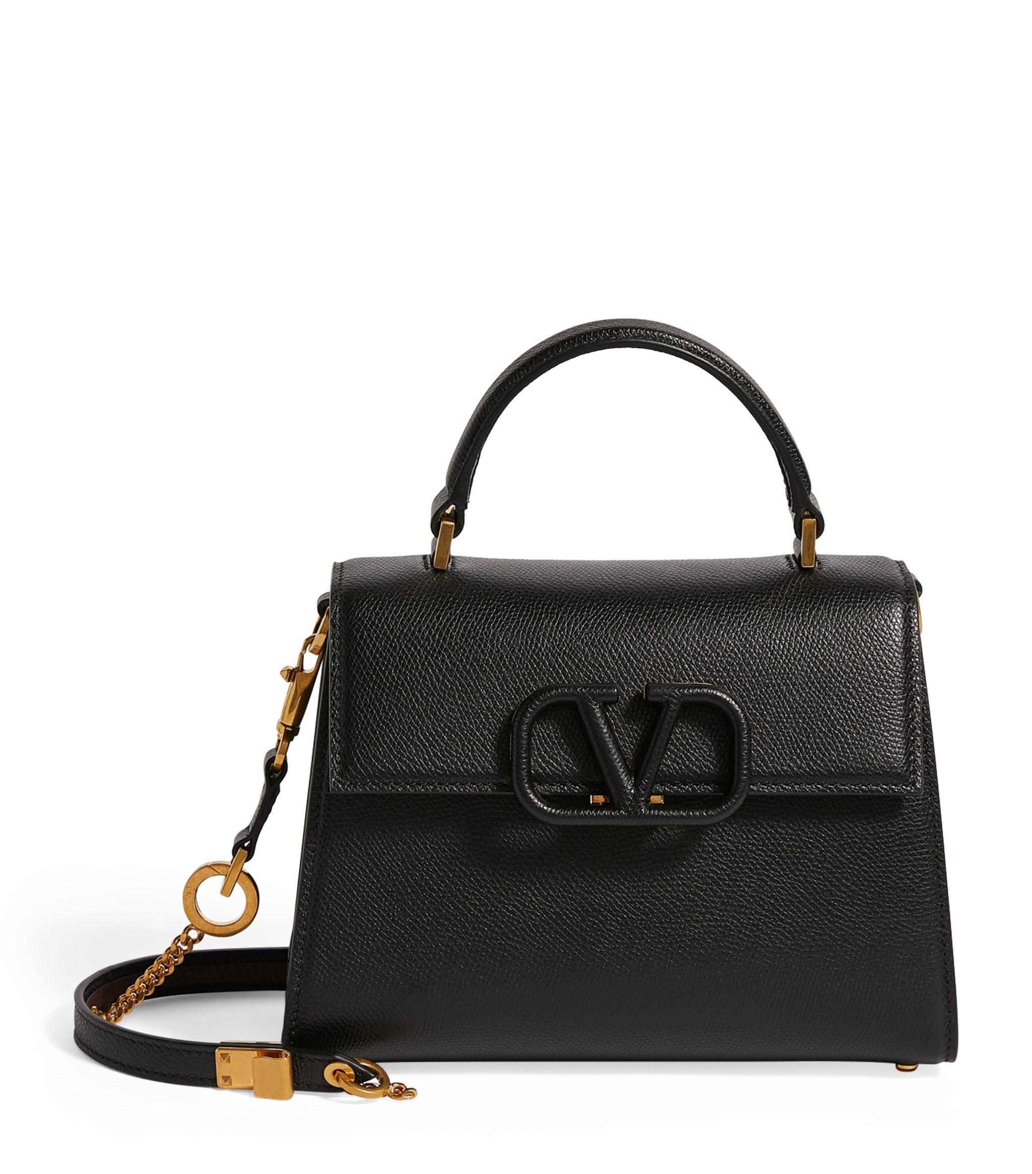 Valentino Small Leather Vsling Top-handle Bag in Black - Save 6% - Lyst
