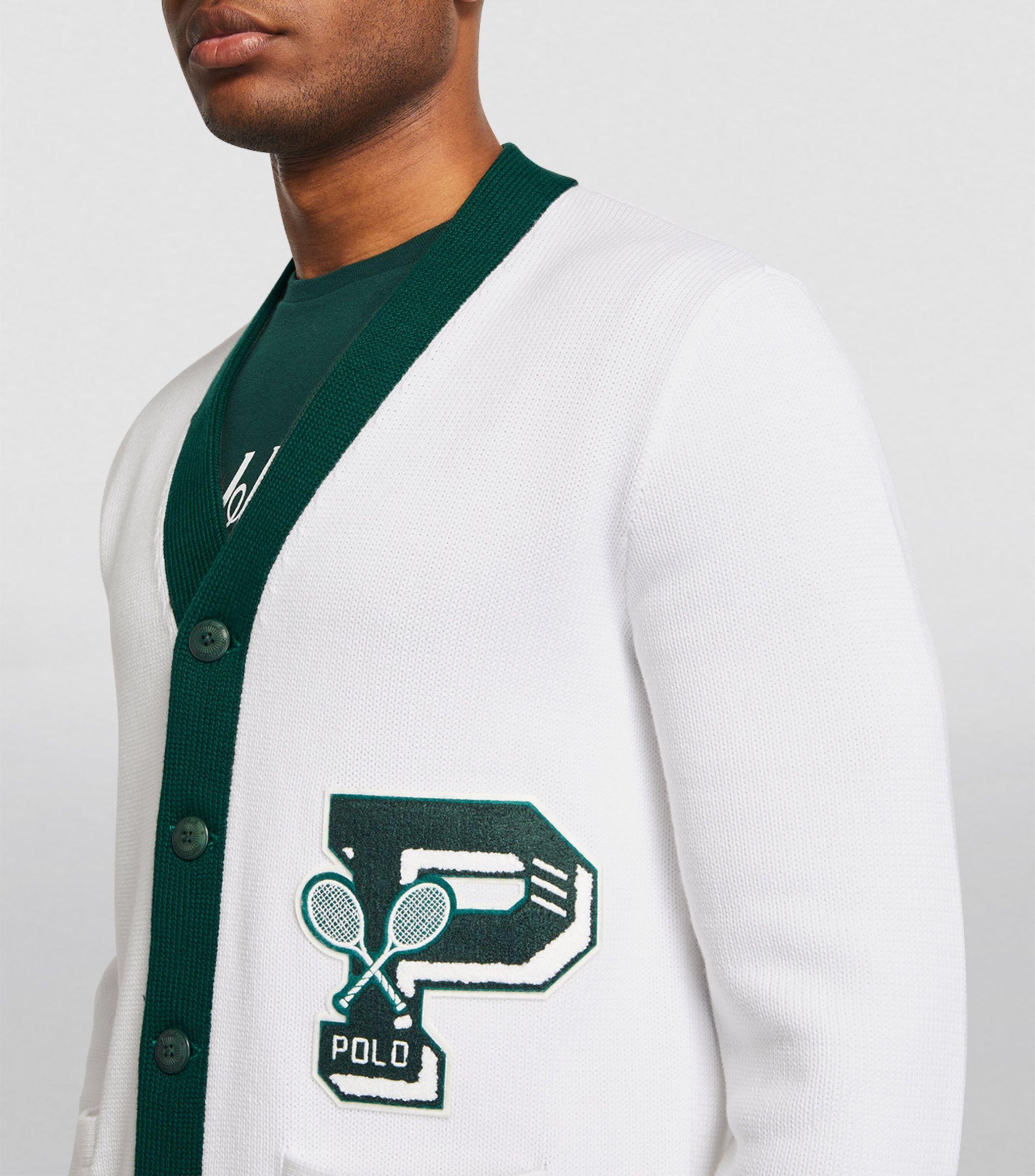 Ralph Lauren Cotton Wimbledon Cardigan in White for Men | Lyst