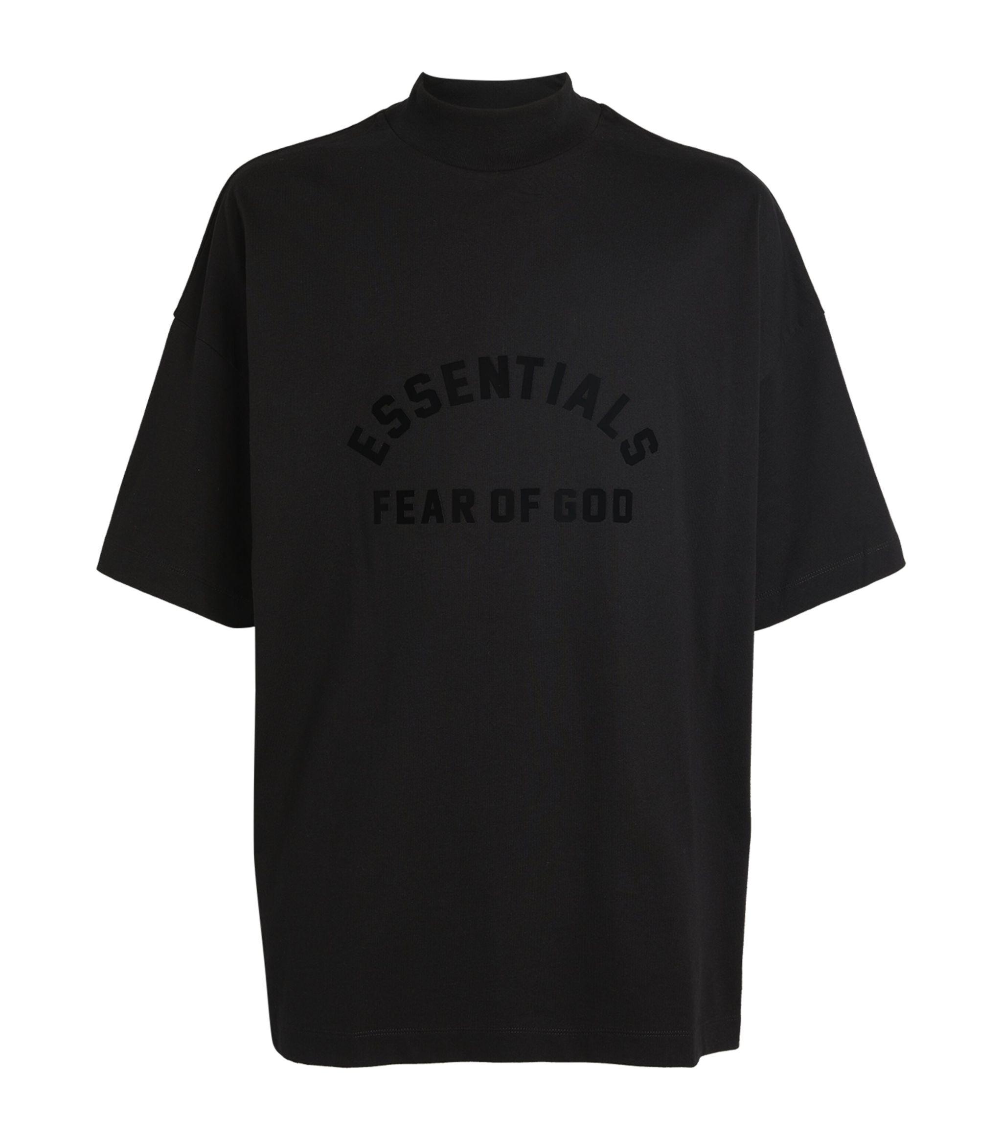 Fear of God ESSENTIALS Logo Tshirt in Black for Men Lyst