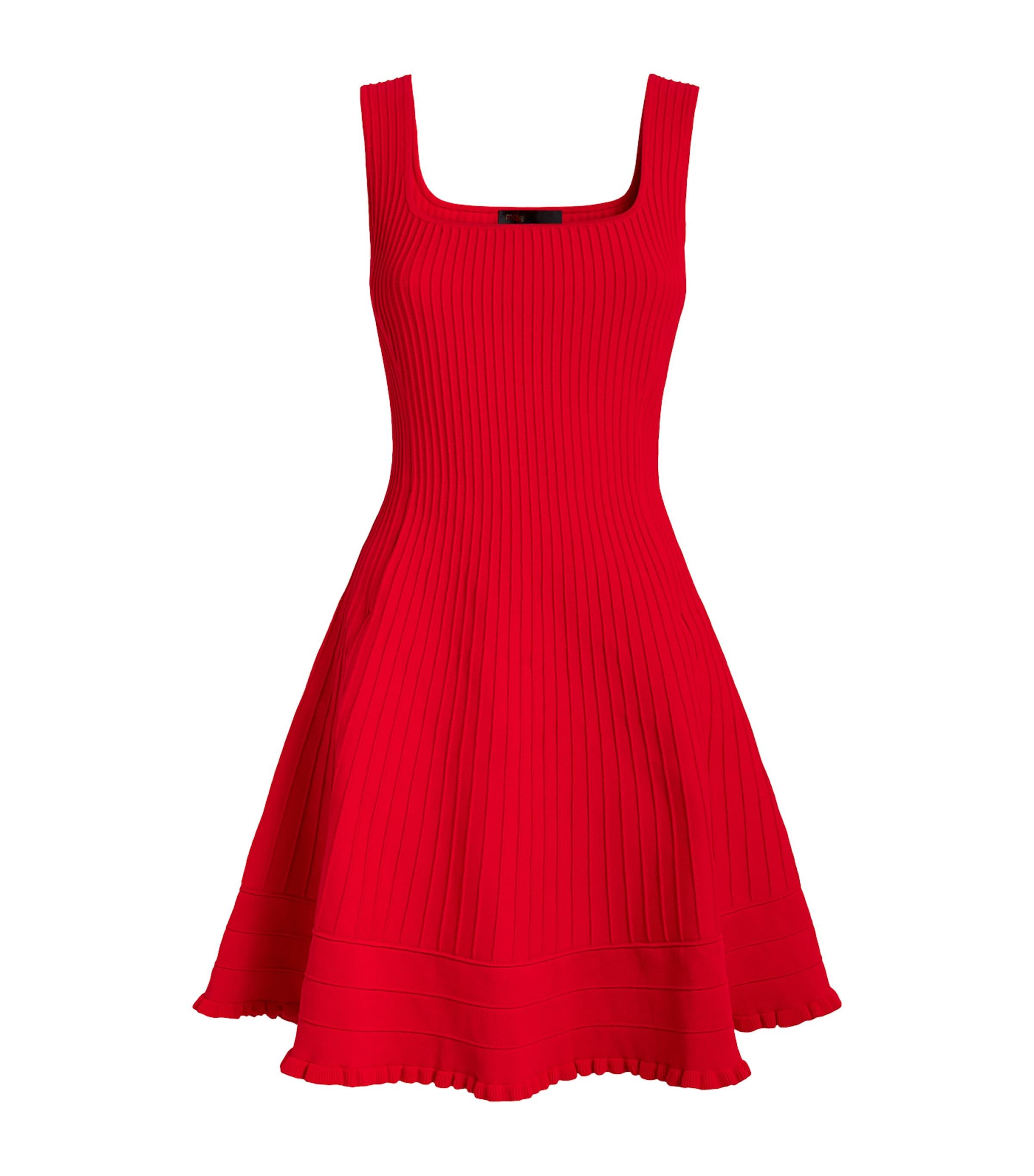 Maje Rib-Knit Mini Dress in Red | Lyst Maje Rib-Knit Mini Dress in Red | Lyst