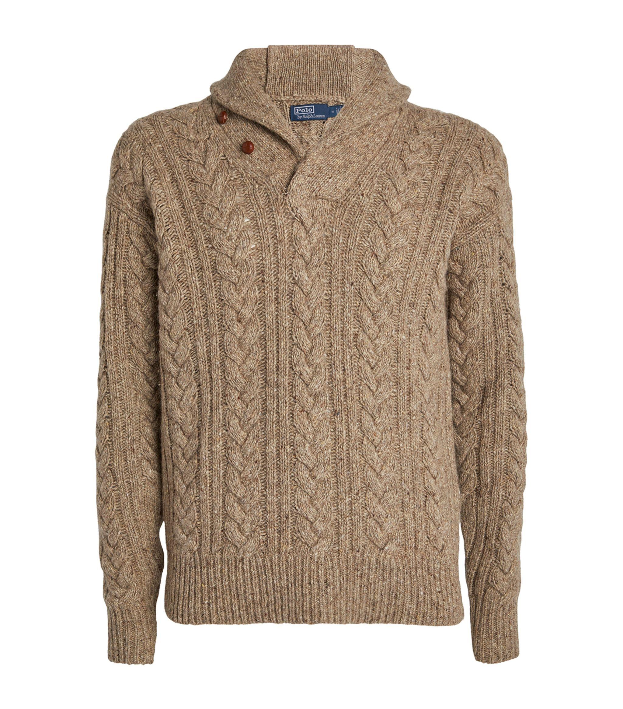 Polo Ralph Lauren Cable Knit Sweater in Brown for Men Lyst UK