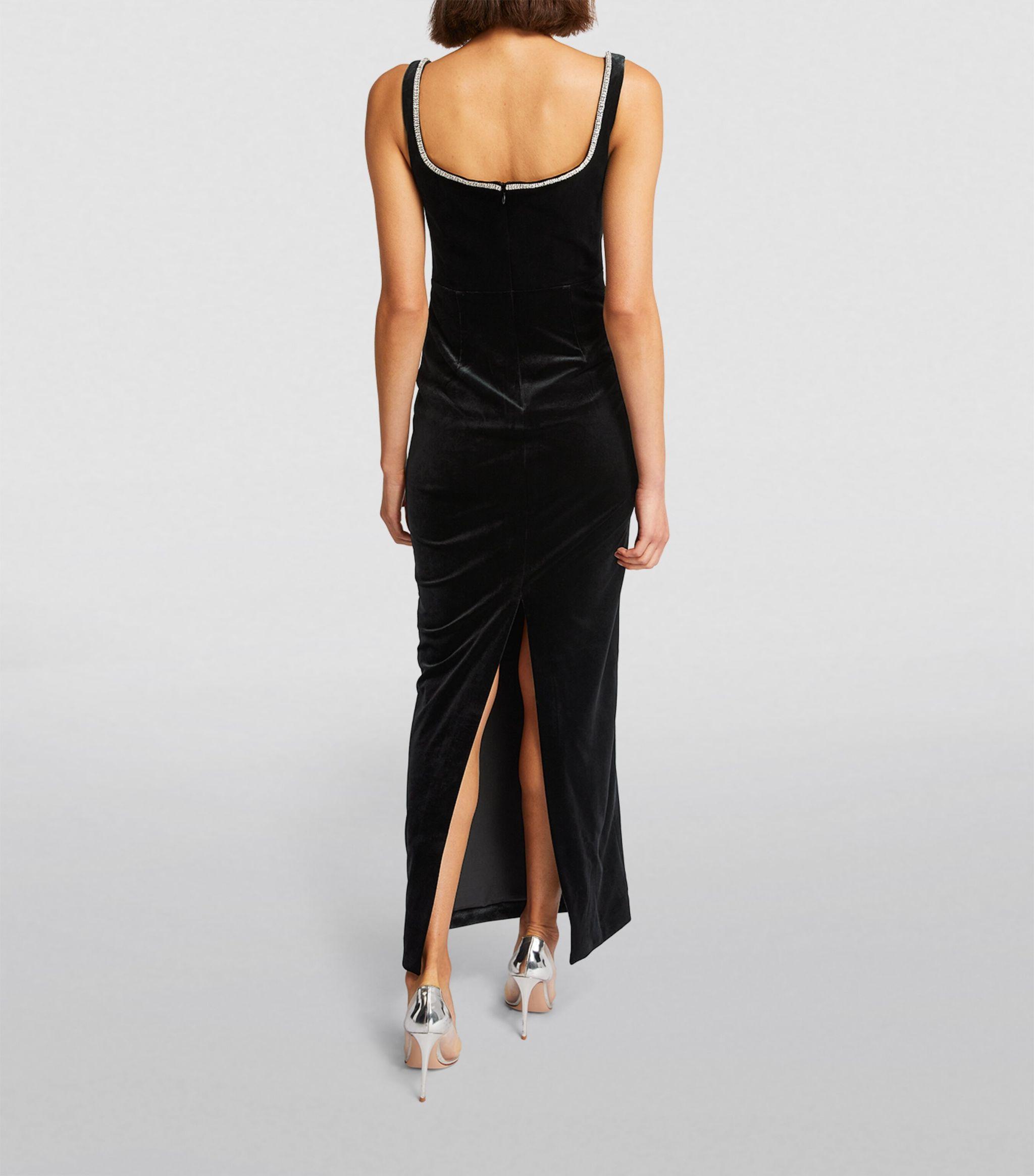 self-portrait☆Black Velvet Embellished Maxi ドレス【UK発】 Black Velvet Embellished Maxi Dress – self-portrait-EU