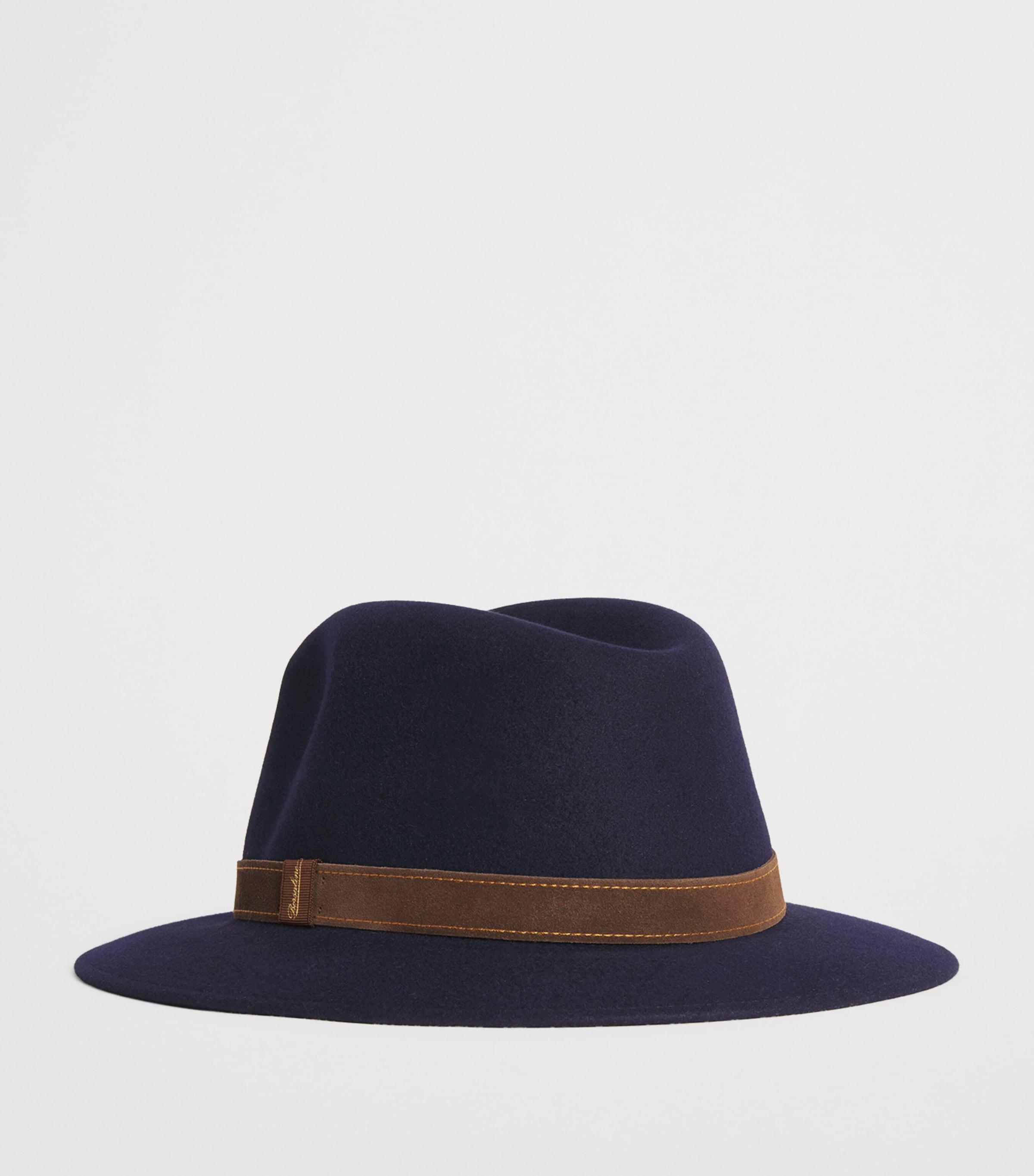 Borsalino Felt Country Alessandria Medium Brim Hat in Blue for Men