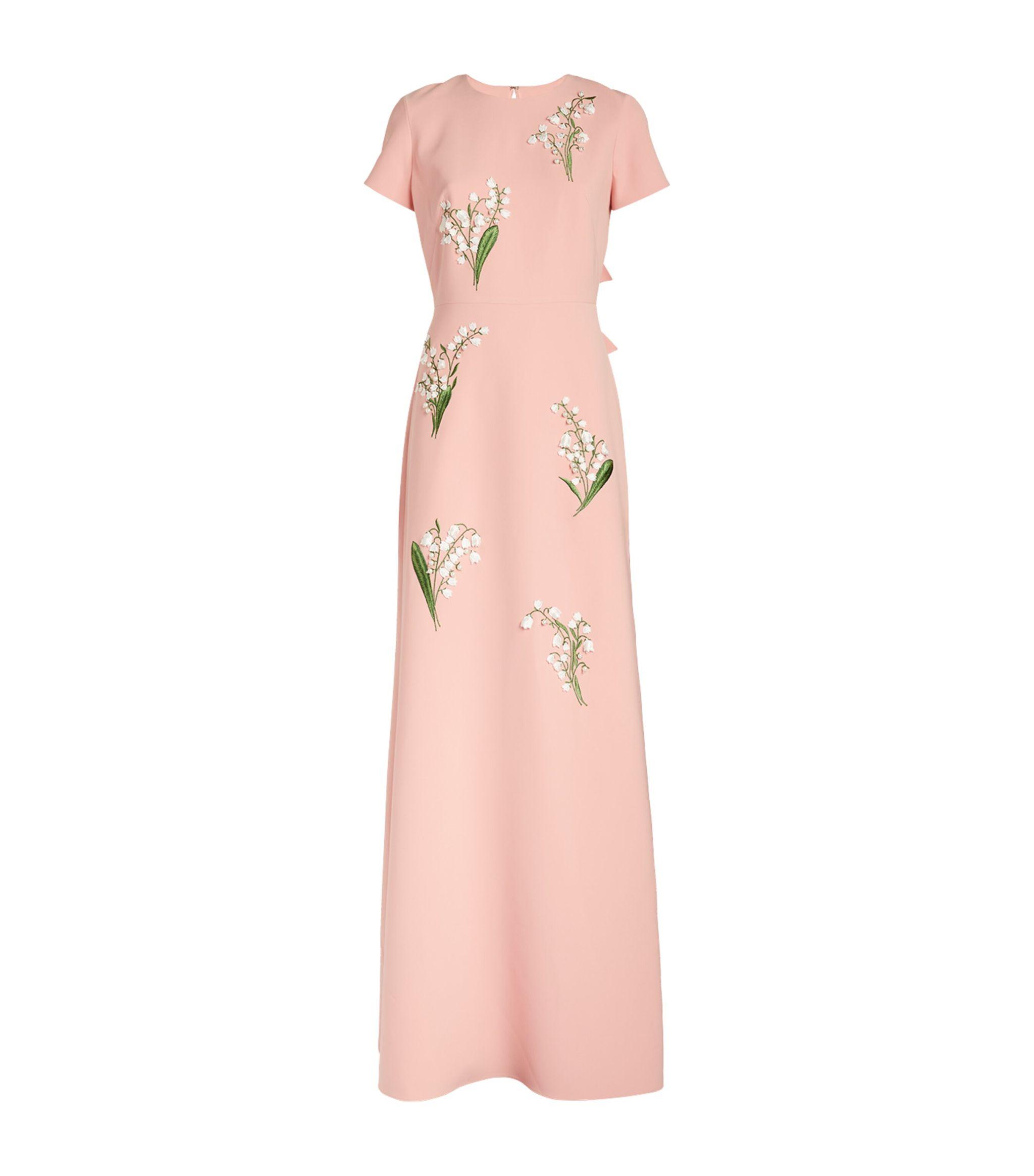 sachin and babi light blue dress Carolina Herrera Floral-Embroidered Tulle Gown main image 0