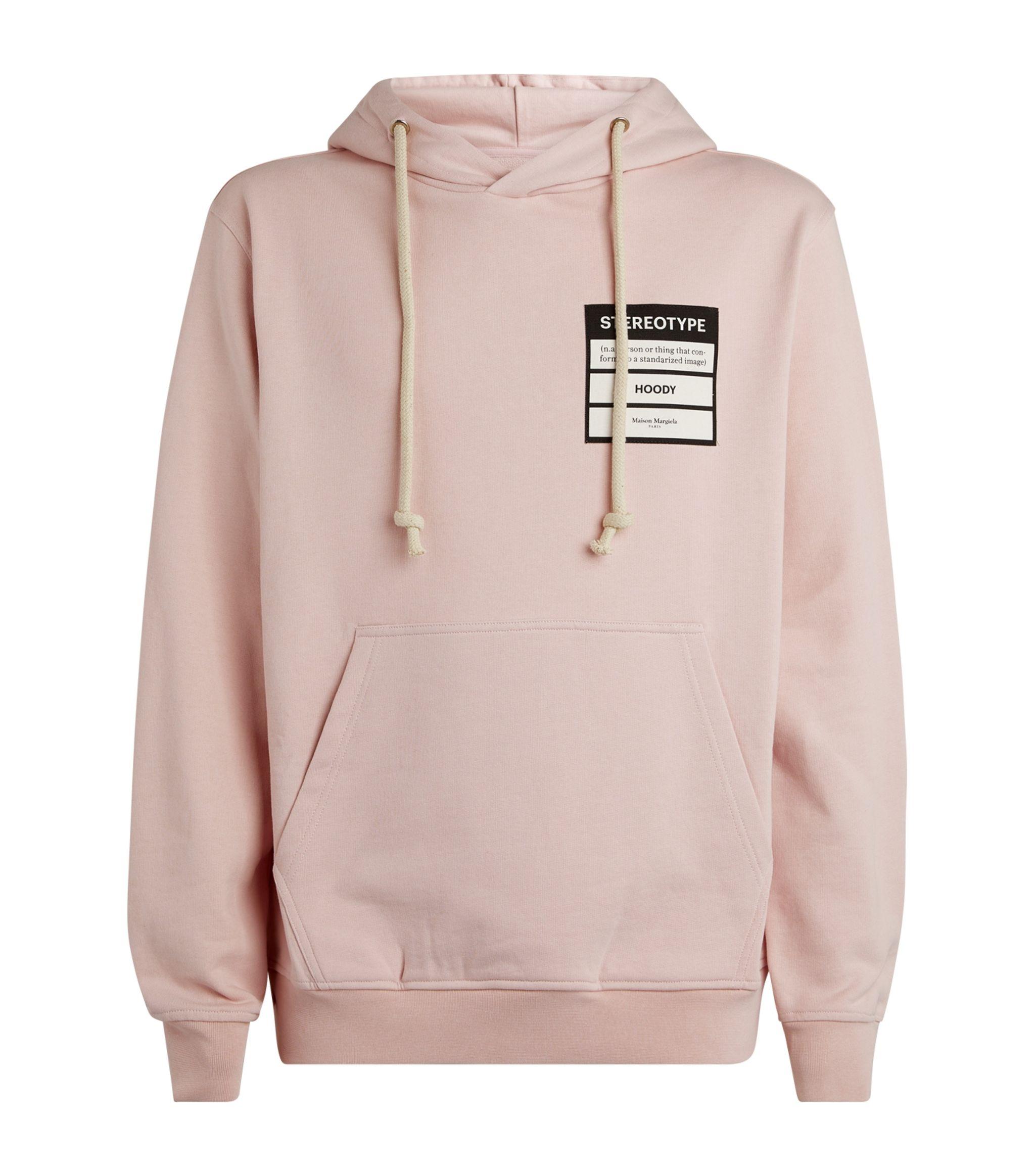 Maison Margiela Cotton Stereotype Hoodie in Pink for Men - Lyst