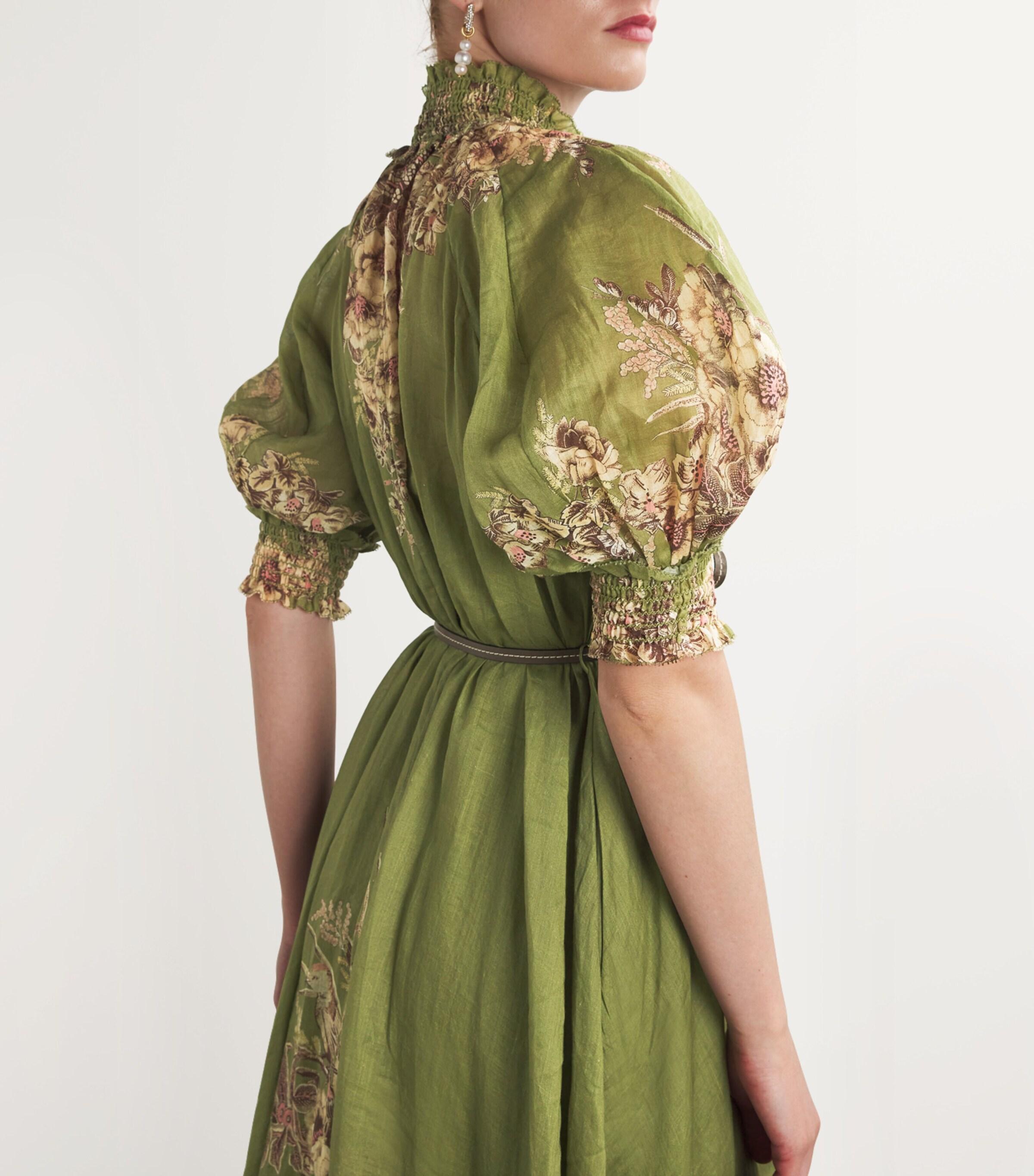 zimmermann green dress Zimmermann Green Silk Acacia Maxi Dress