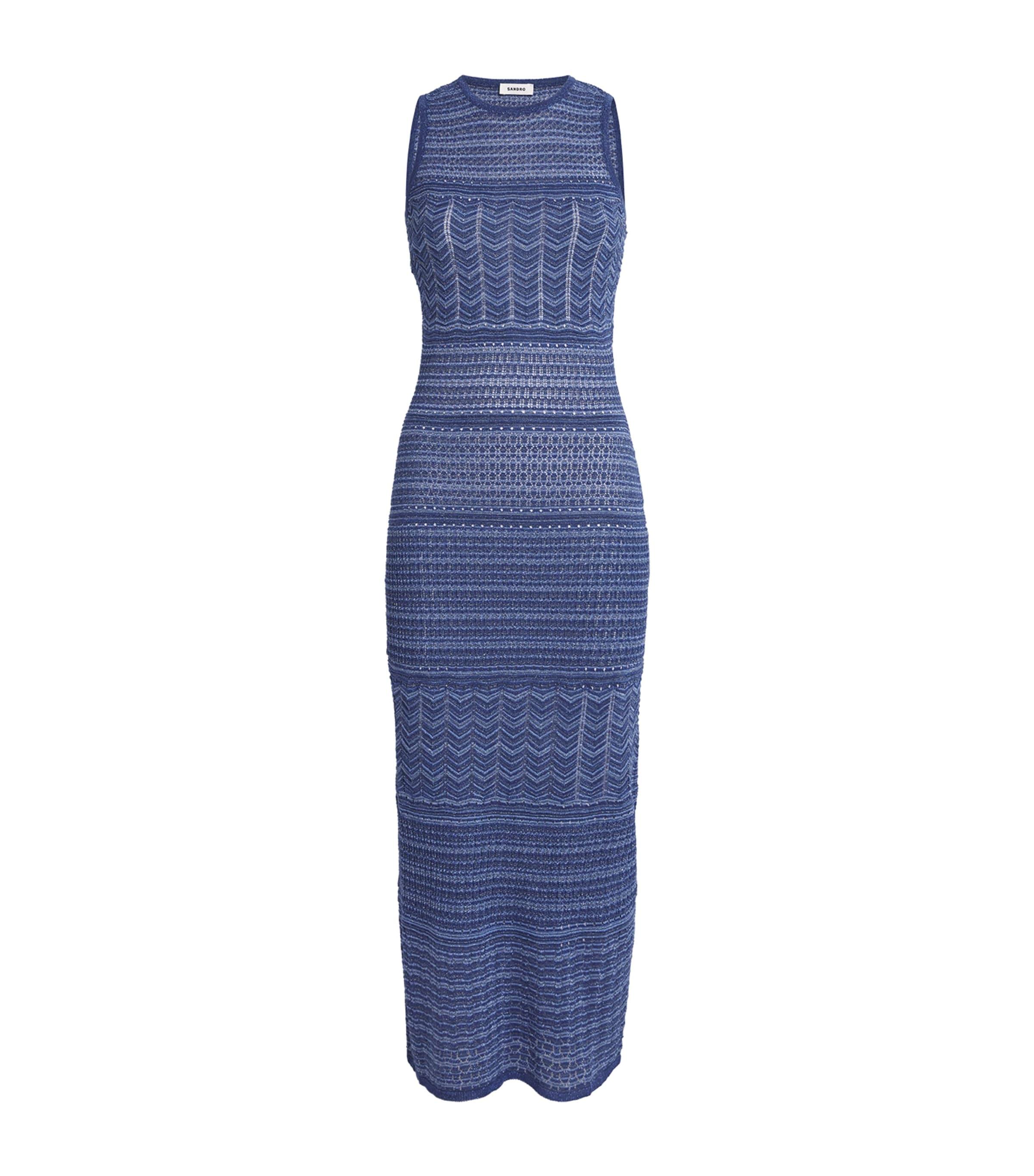 sandro metallic dress Metallic maxi dress black / gray For Women