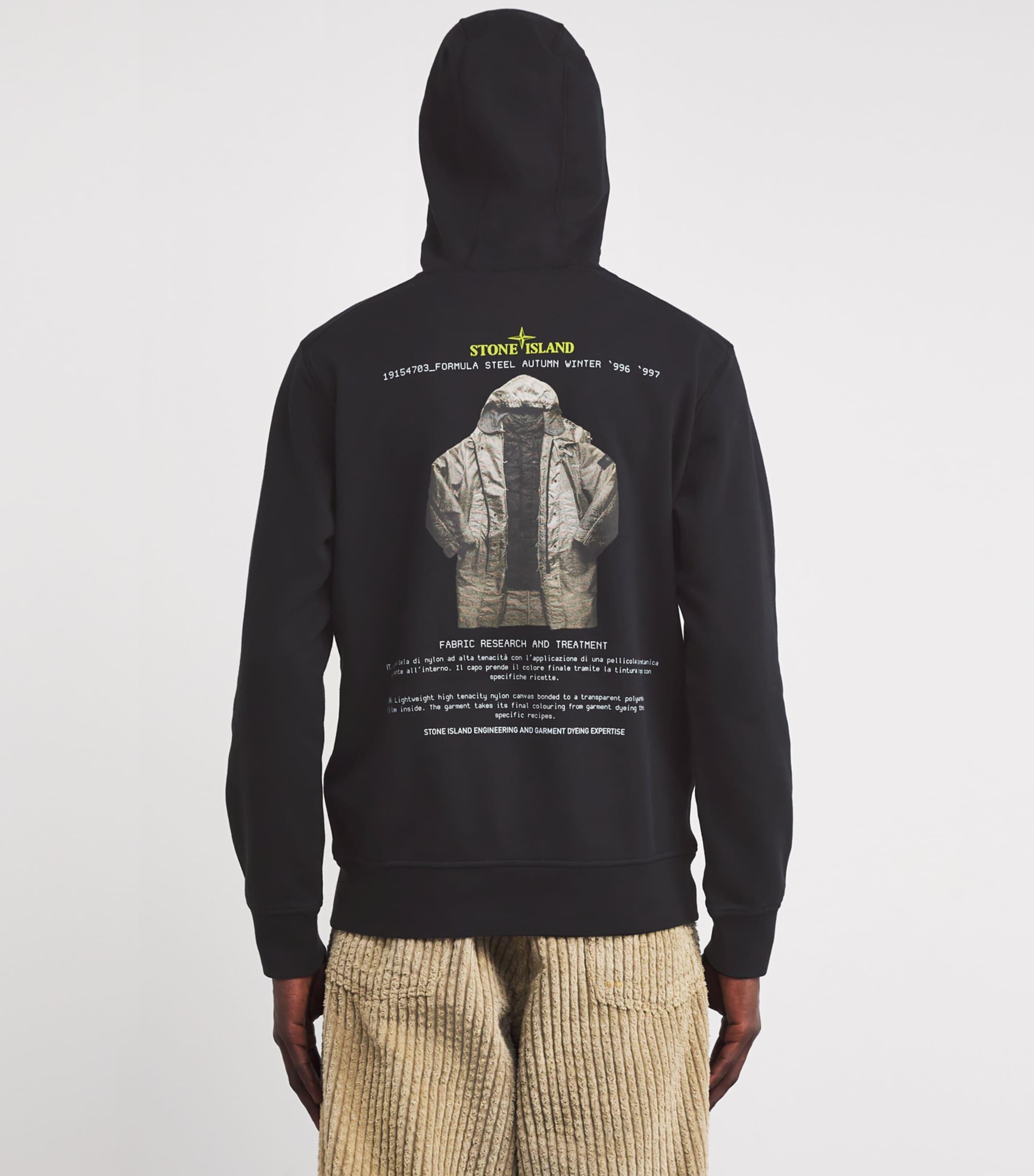 Stone Island Cotton Archivio Hoodie in Black for Men | Lyst
