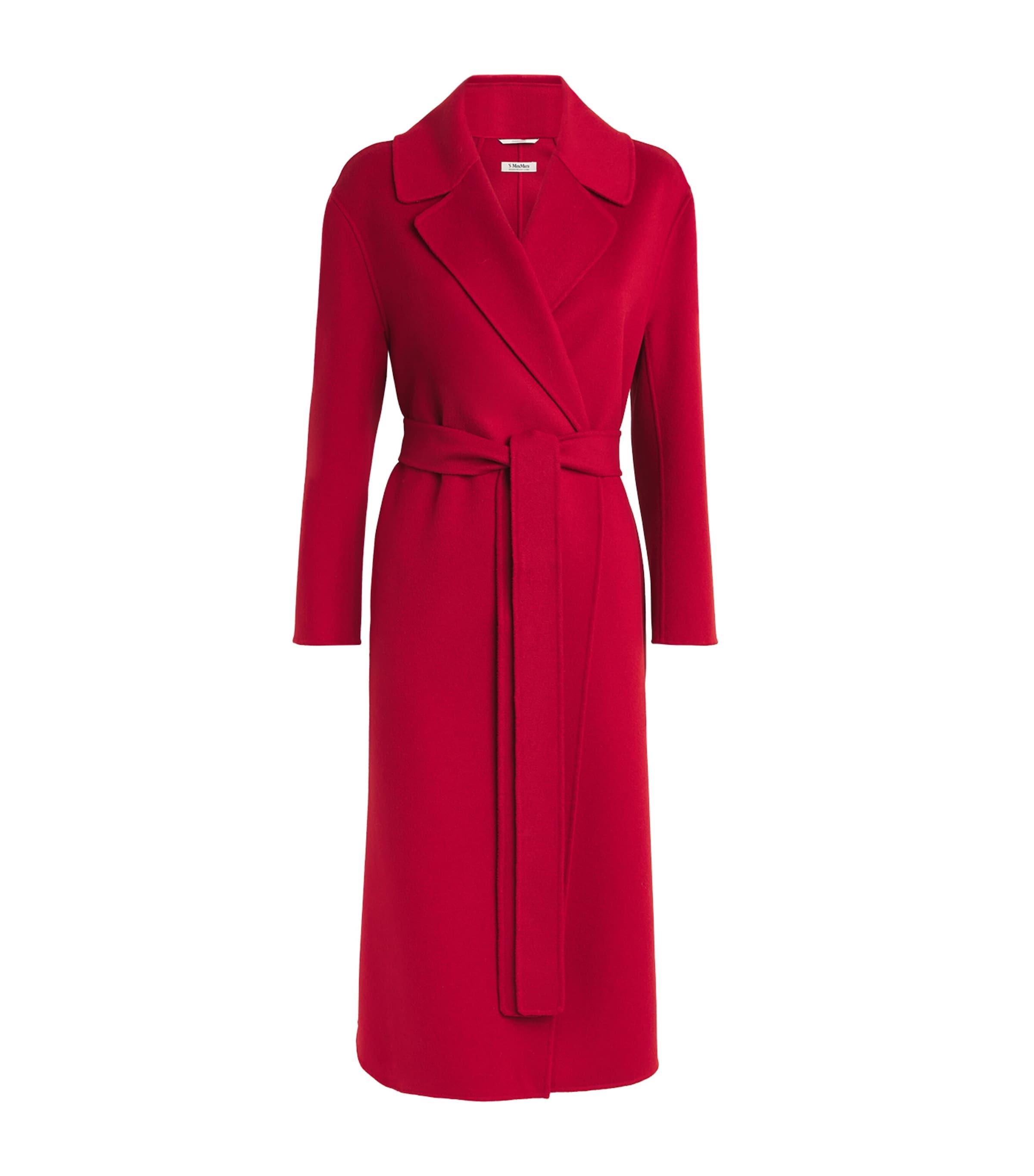Max Mara Virgin Wool Wrap Coat in Red Lyst UK - Main Image