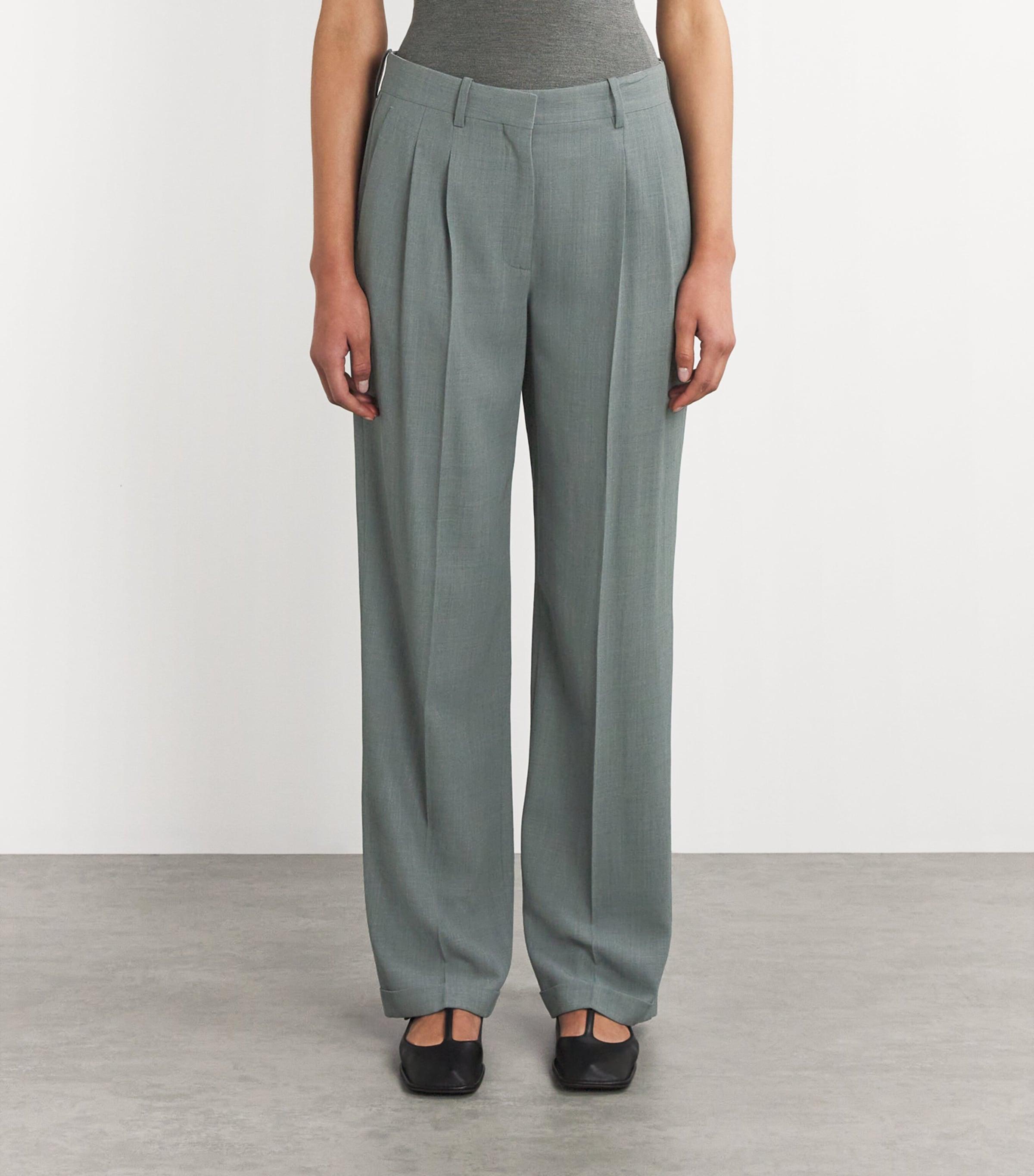 パンツ THE ROW EVERHART PANTS IN WOOL GABARDINE The Row Everhart Wool Pants in Gray | Lyst