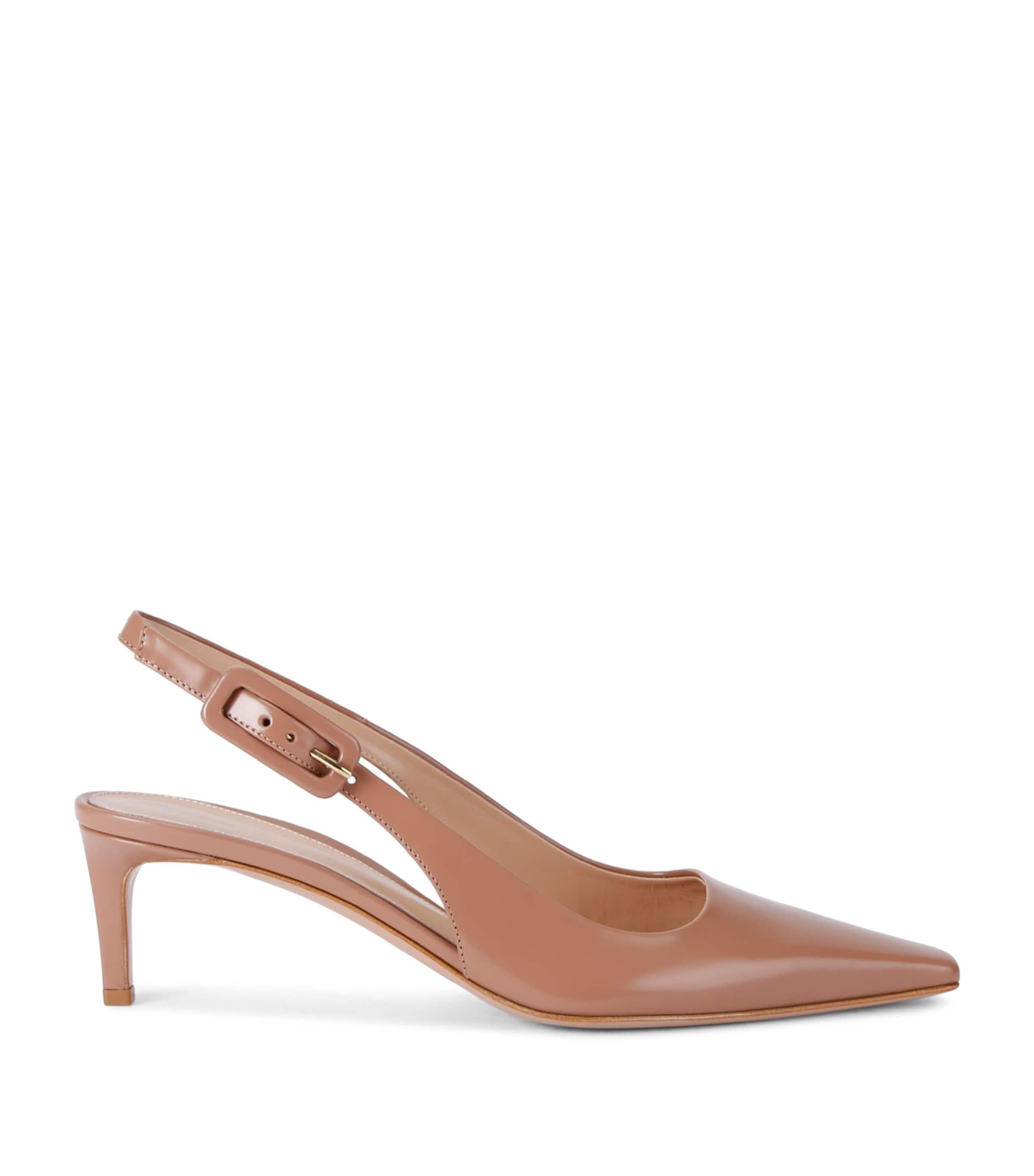 Gianvito Rossi Leather Lindsay Tokio Slingback Heels 55 in