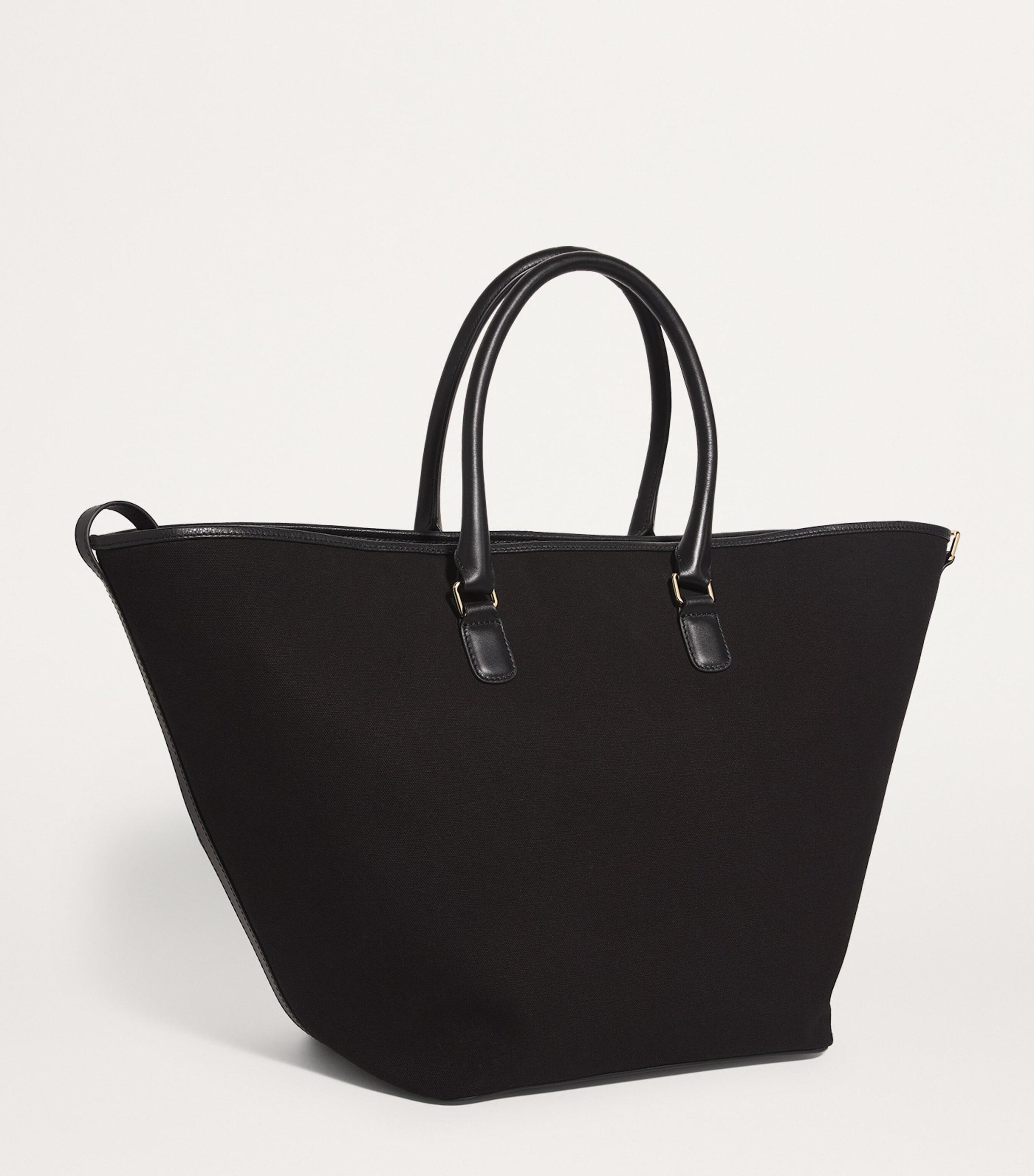 Black slouchy tote bag sale