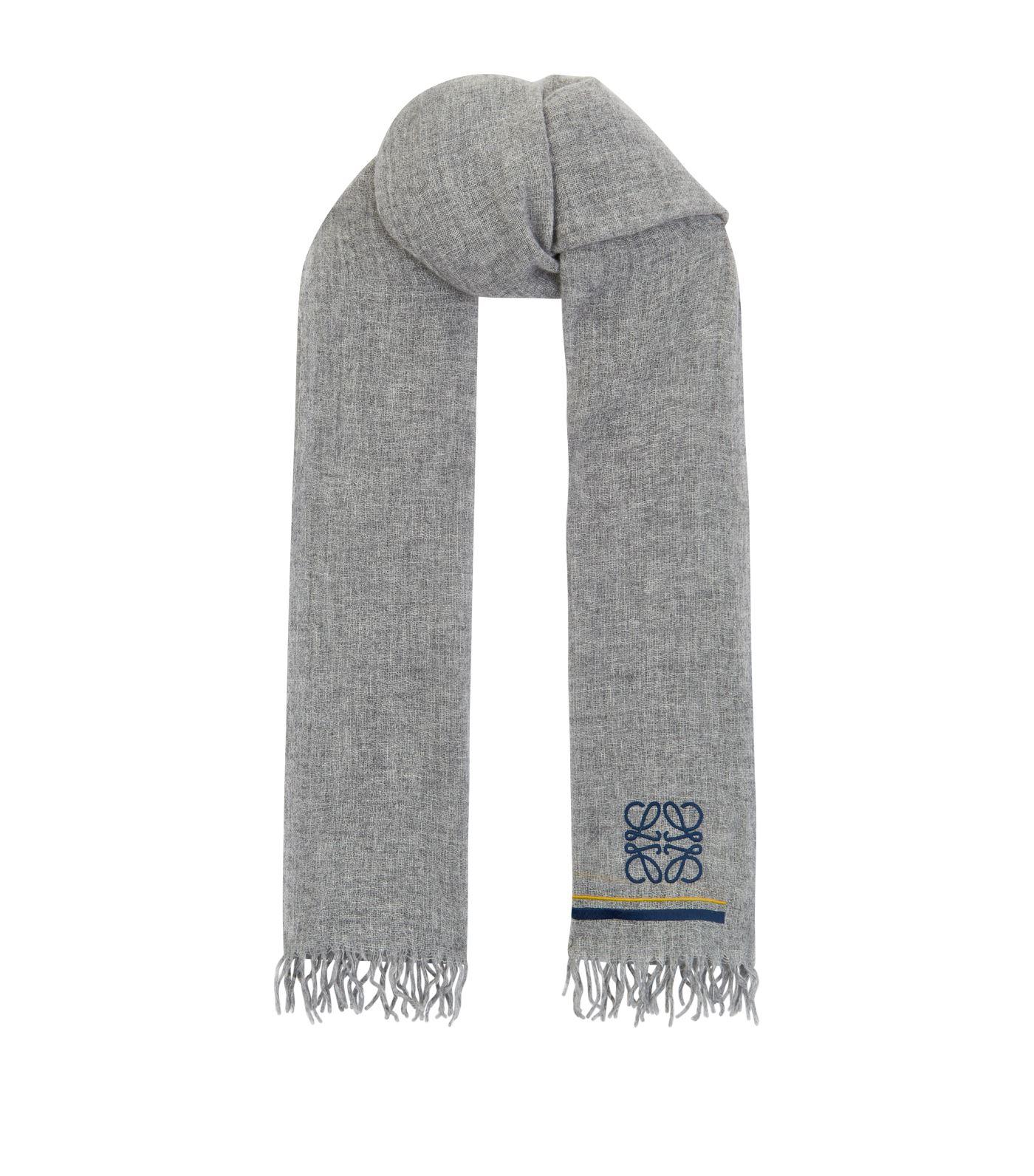 Loewe Cashmere Anagram Scarf in Grey (Gray) for Men - Save 3% - Lyst