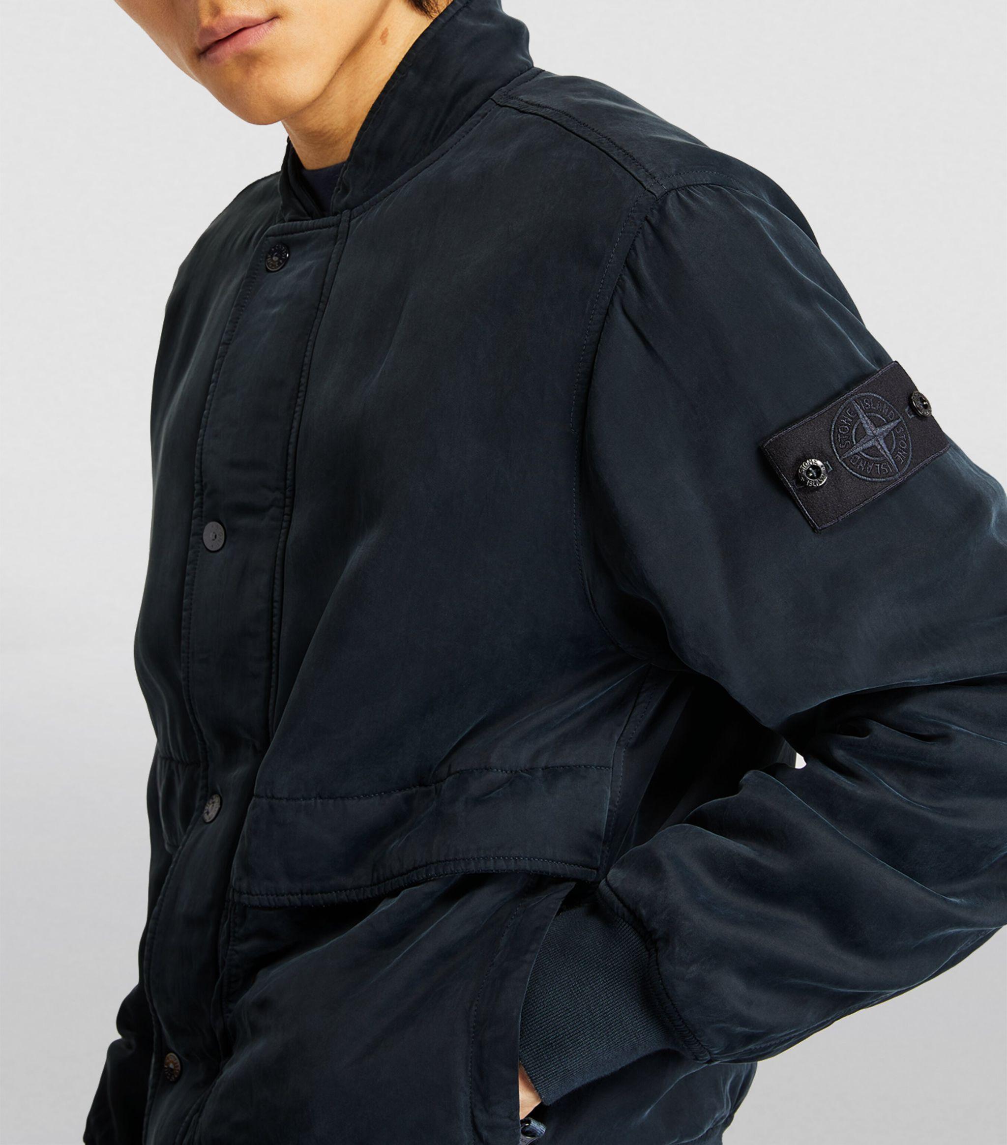 Stone Island Ghost Piece Padded Bomber Jacket in Blue for Men | Lyst