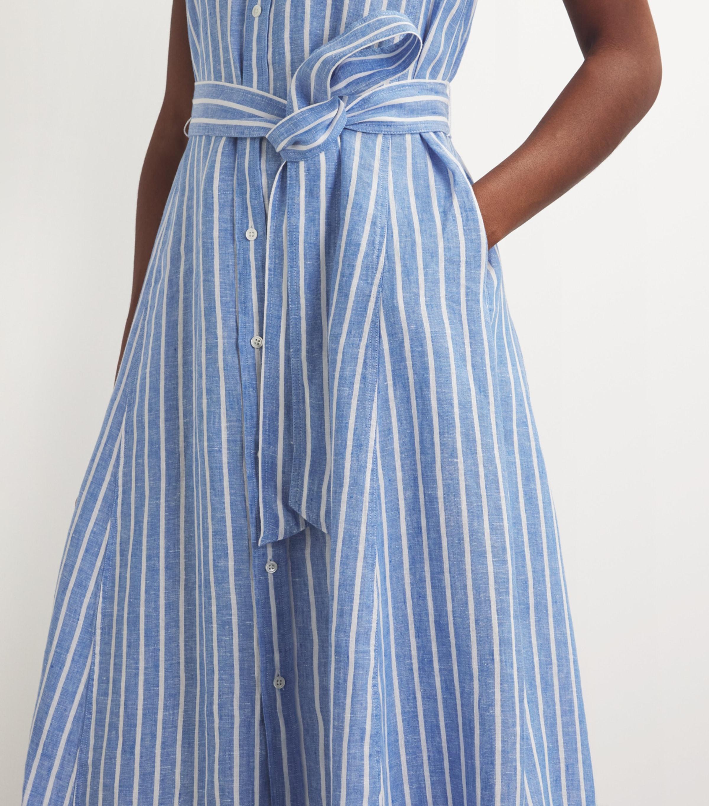 polo ralph lauren striped linen dress Polo Ralph Lauren Striped linen shirt dress Polo Ralph Lauren