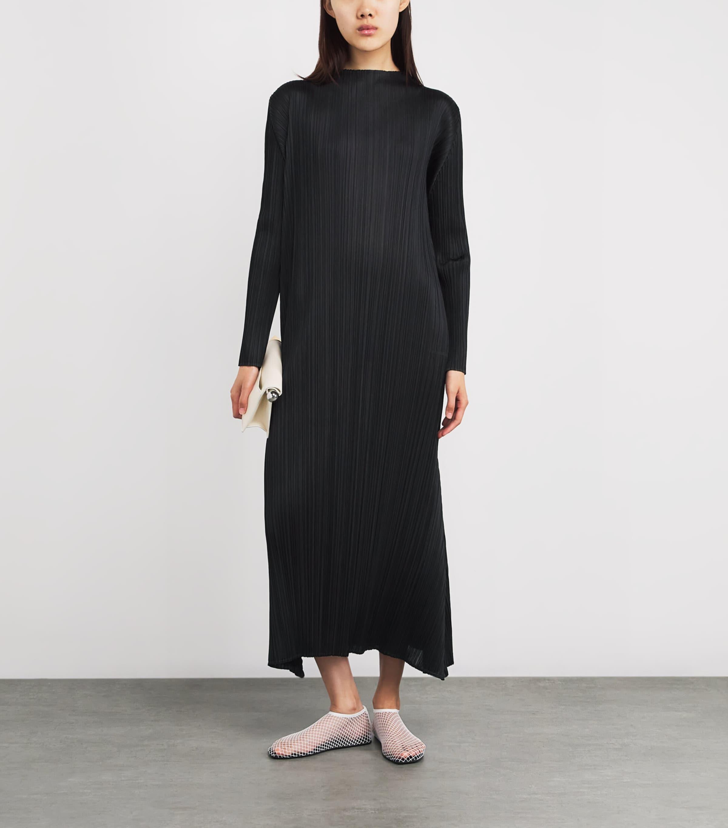 pleats please long sleeve dress Pleats Please Issey Miyake Long-sleeved Pleated Dress in White