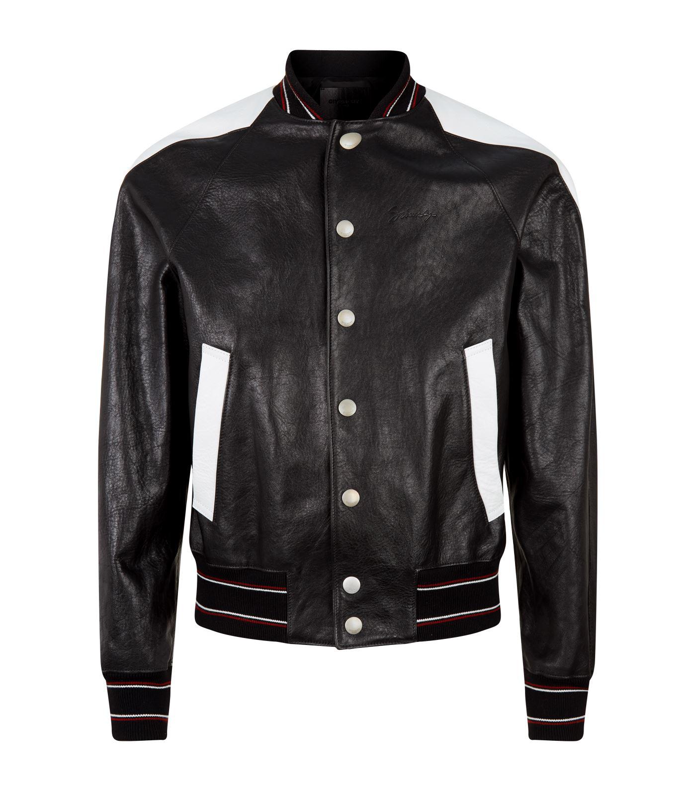 Givenchy Leather Varsity Bomber Jacket in Black for Men - Lyst