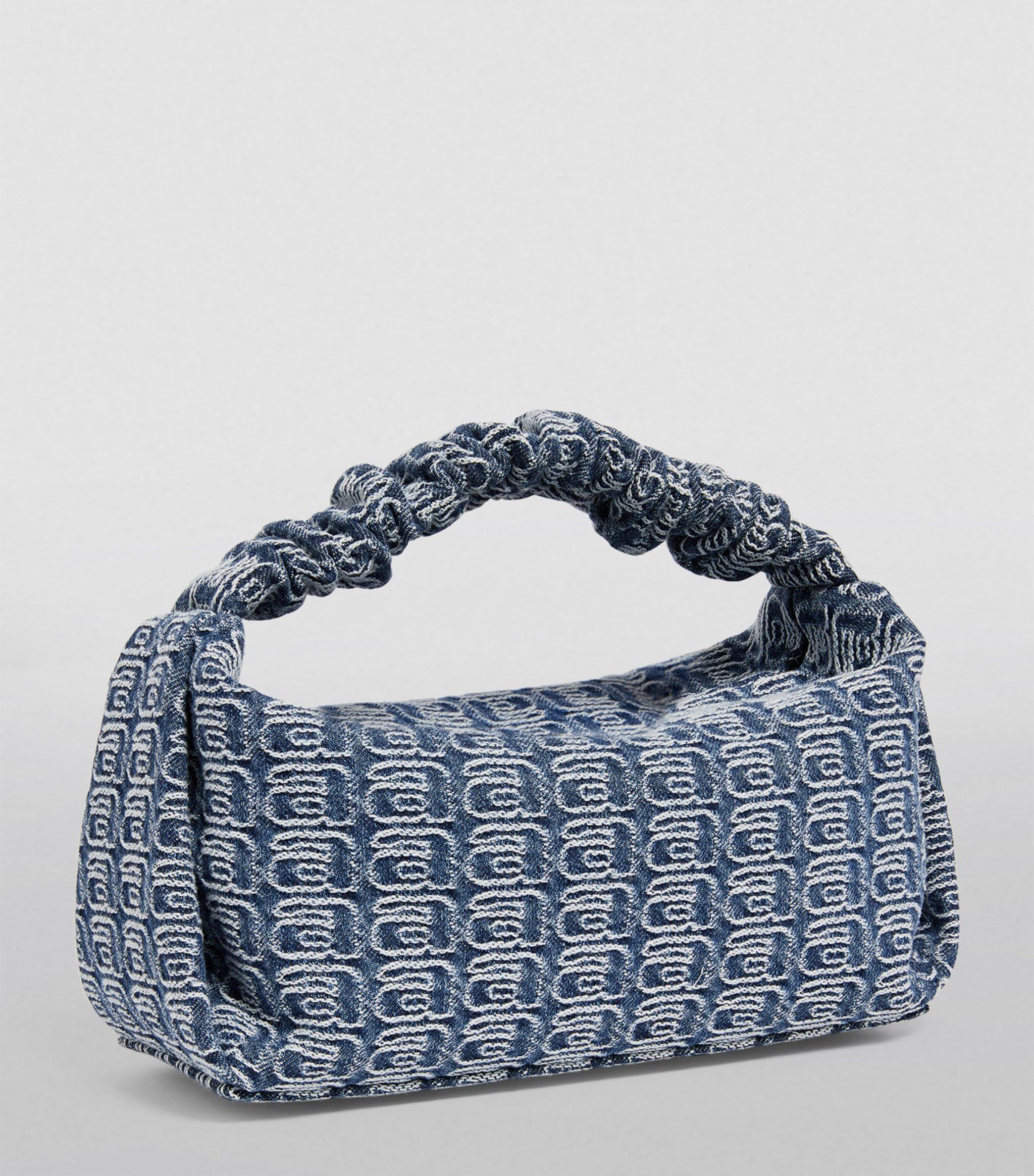 Alexander Wang Small Denim Scrunchie Top-handle Bag in Blue