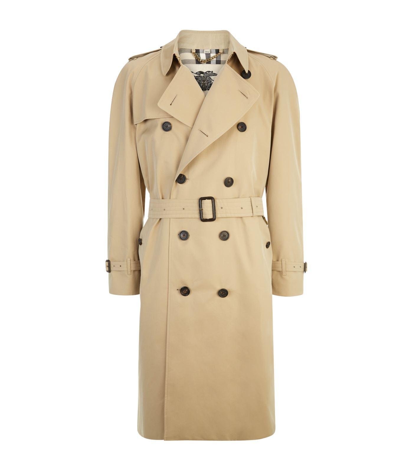 Burberry Cotton Westminster Long Heritage Trench Coat in Natural for ...