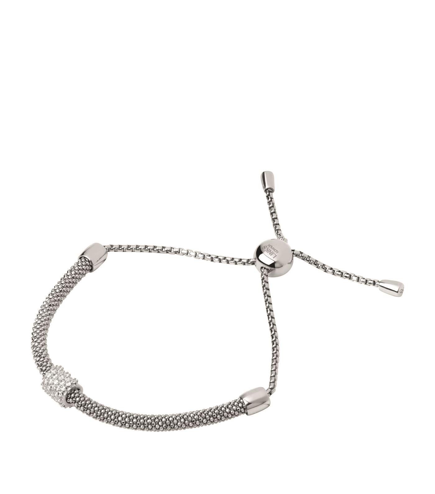 Links Of London Starlight Sterling Silver And Sapphire Round Bracelet In Silver White Metallic Lyst