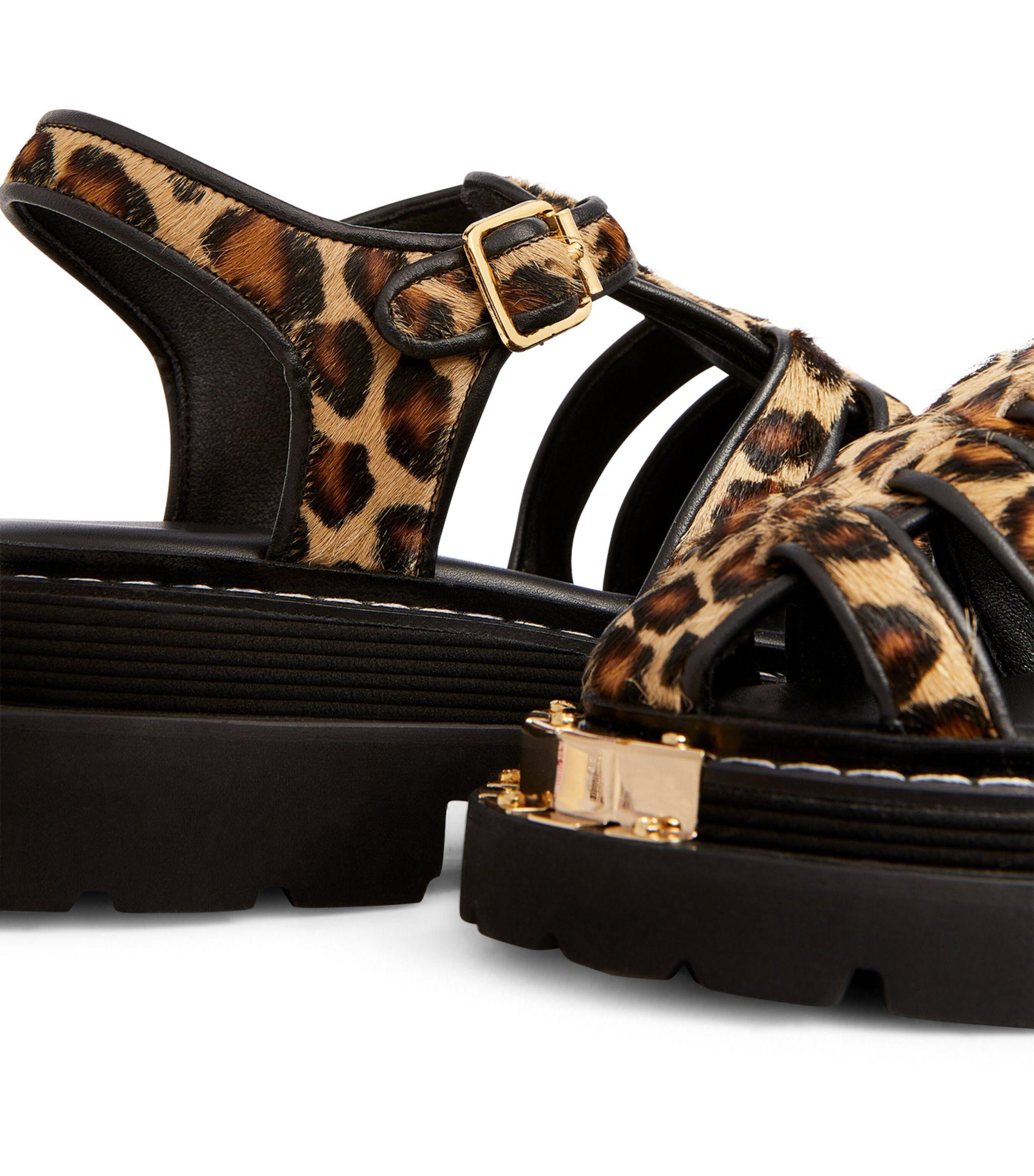 靴 Sandro Cheetah Print Heels Sandro Paris Alessia Black Leather Leopard Print Women Size