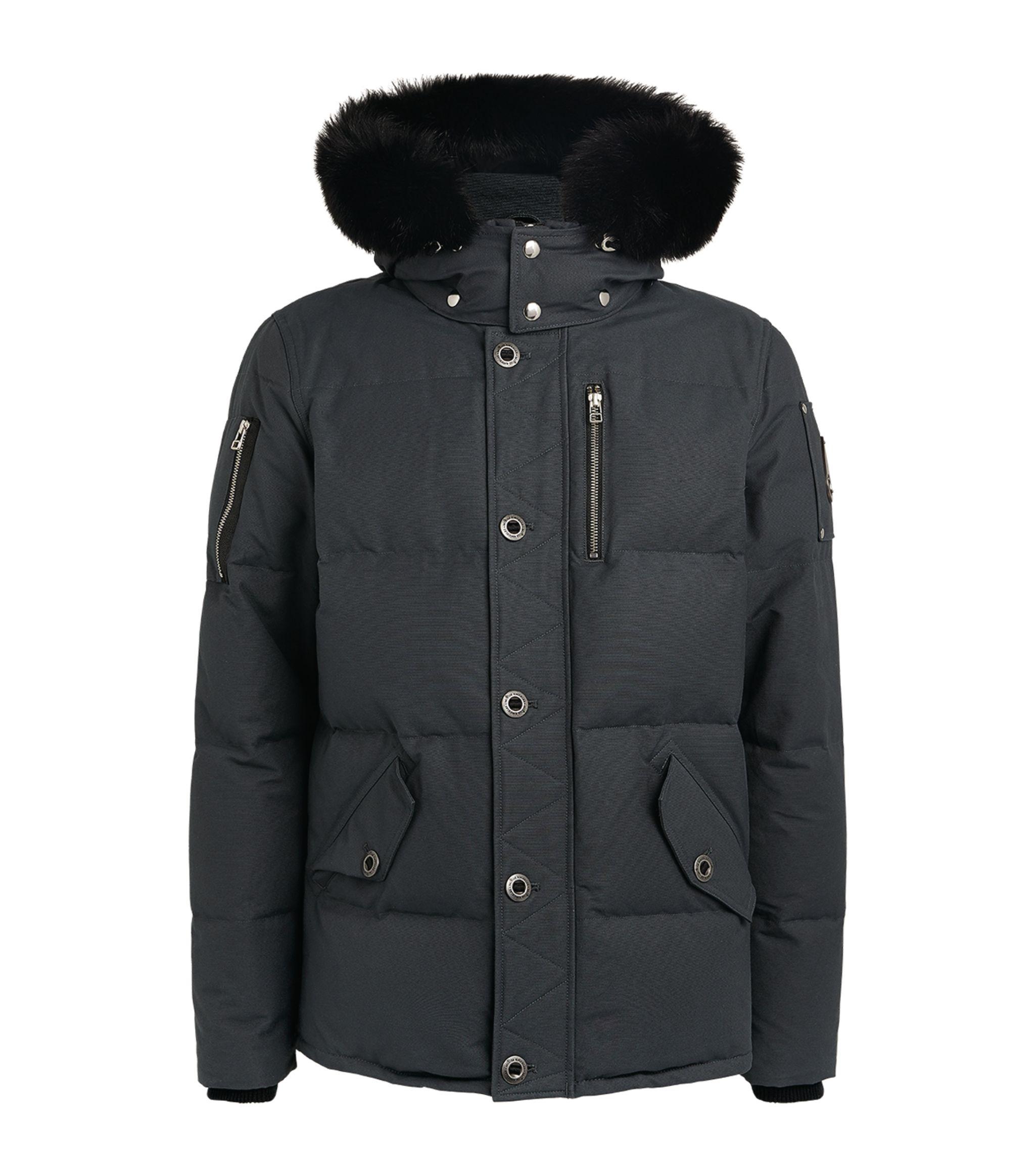 Moose Knuckles Cotton 3q Hooded Jacket in Black for Men - Lyst