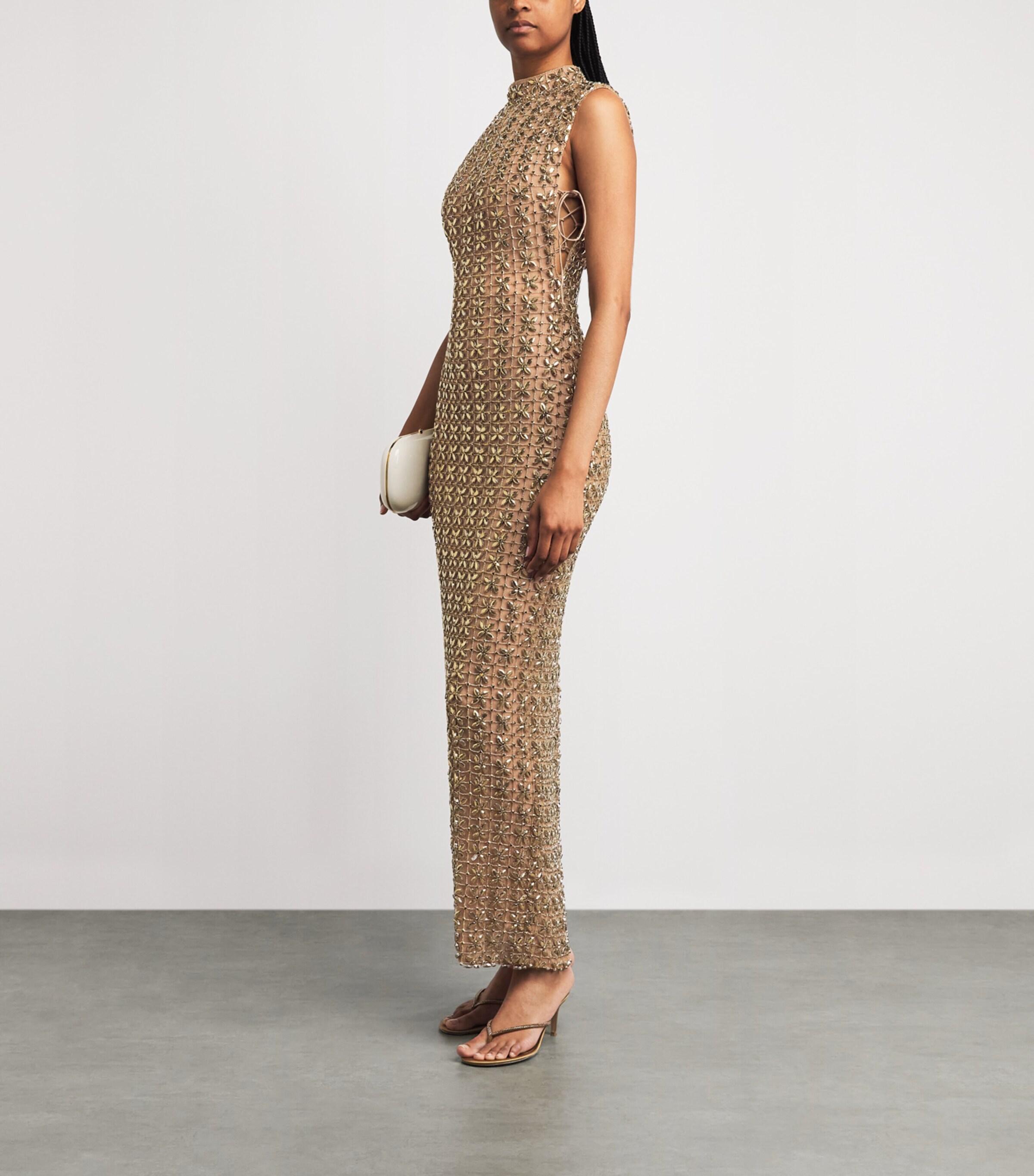 rachel gilbert aries curved eco-satin maxi dress Rachel Gilbert Aries Maxi Dress in Marina