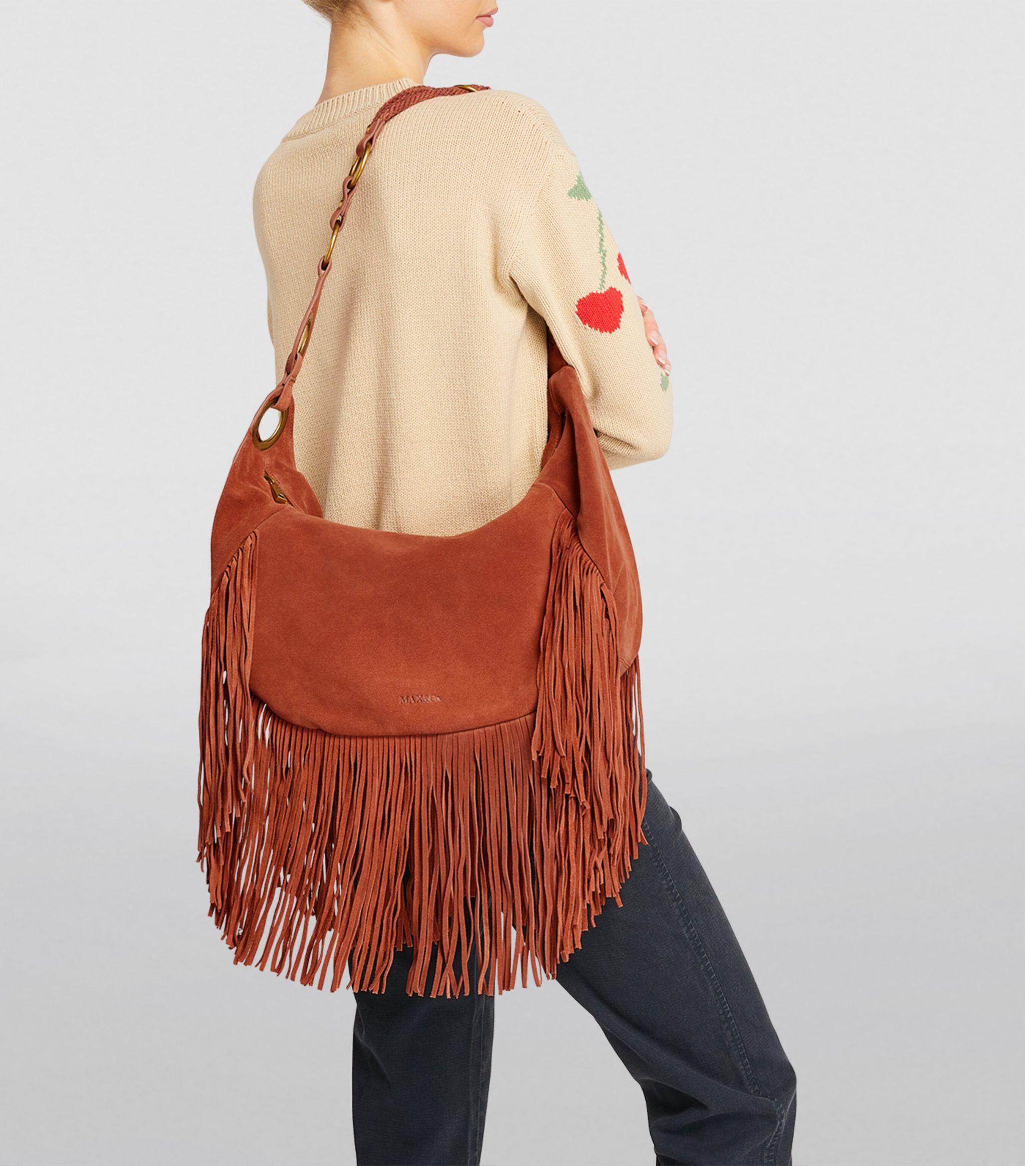 【最高峰】suede leather fringe shoulder bag 最高峰】suede leather fringe shoulder bag