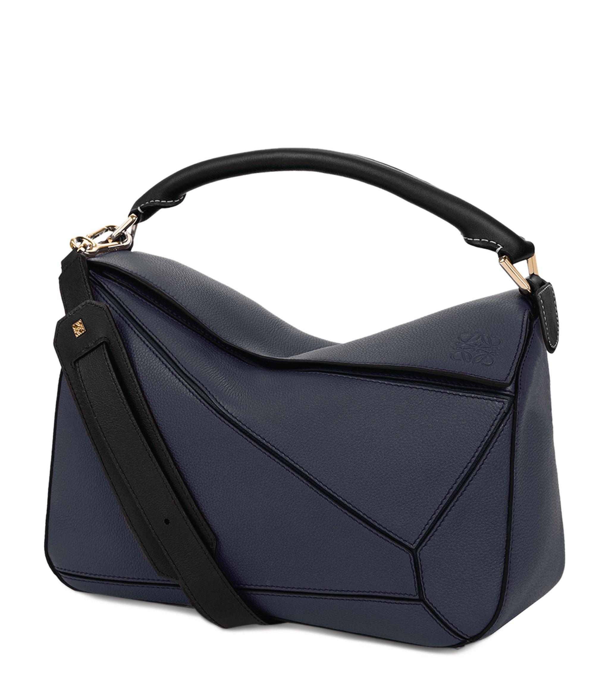 Loewe Small Puzzle Leather Shoulder Bag in Navy (Blue) - Save 31% - Lyst