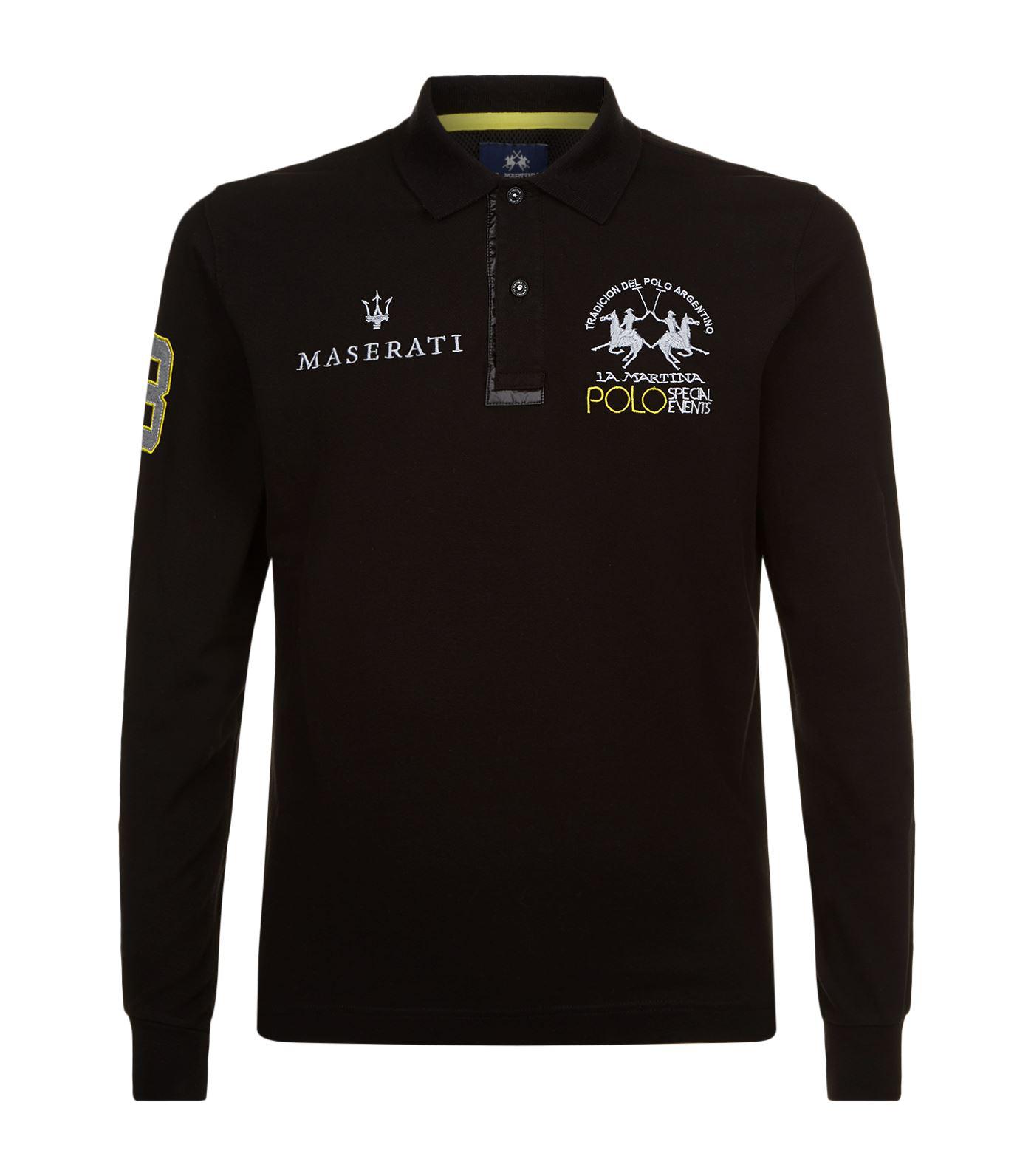 La Martina Maserati Polo Shirt in Black for Men - Lyst
