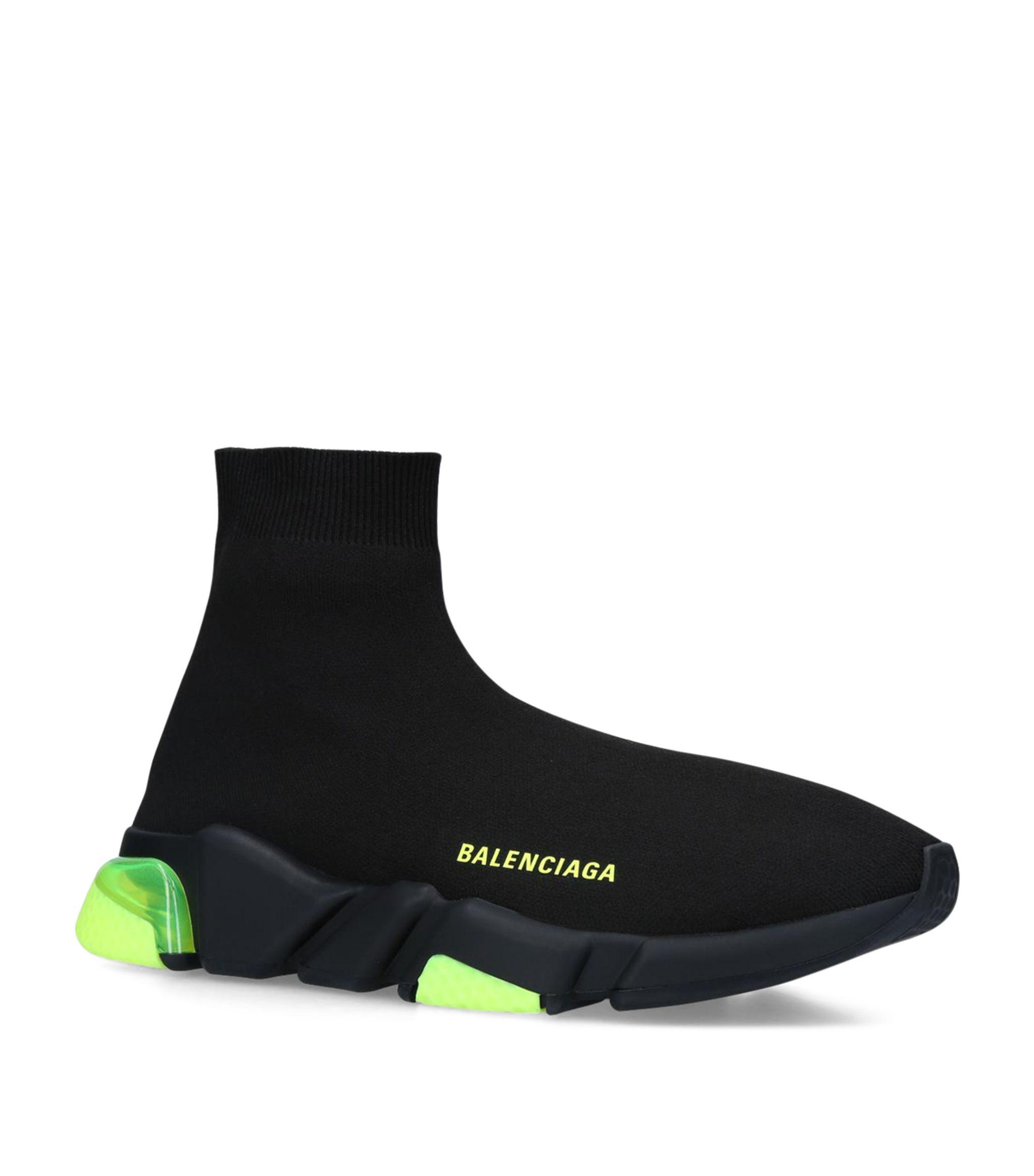 BCG Sock Sneakers Clear Sole  Black Yellow Fluo  fitsedubr