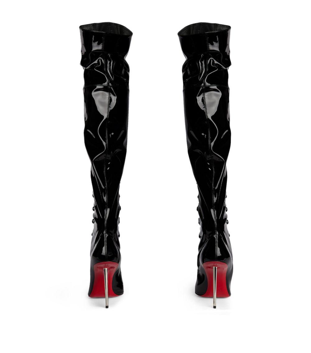 Christian Louboutin Epic Et French Patent Leather Over-the-knee Boots 100  in Red | Lyst